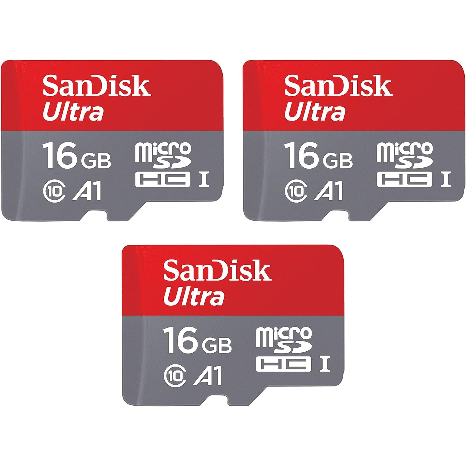 Paquet de 3 cartes mémoire microSDHC UHS-I 16&nbsp;Go de SanDisk - SDSQUAR-016G-GN6MM