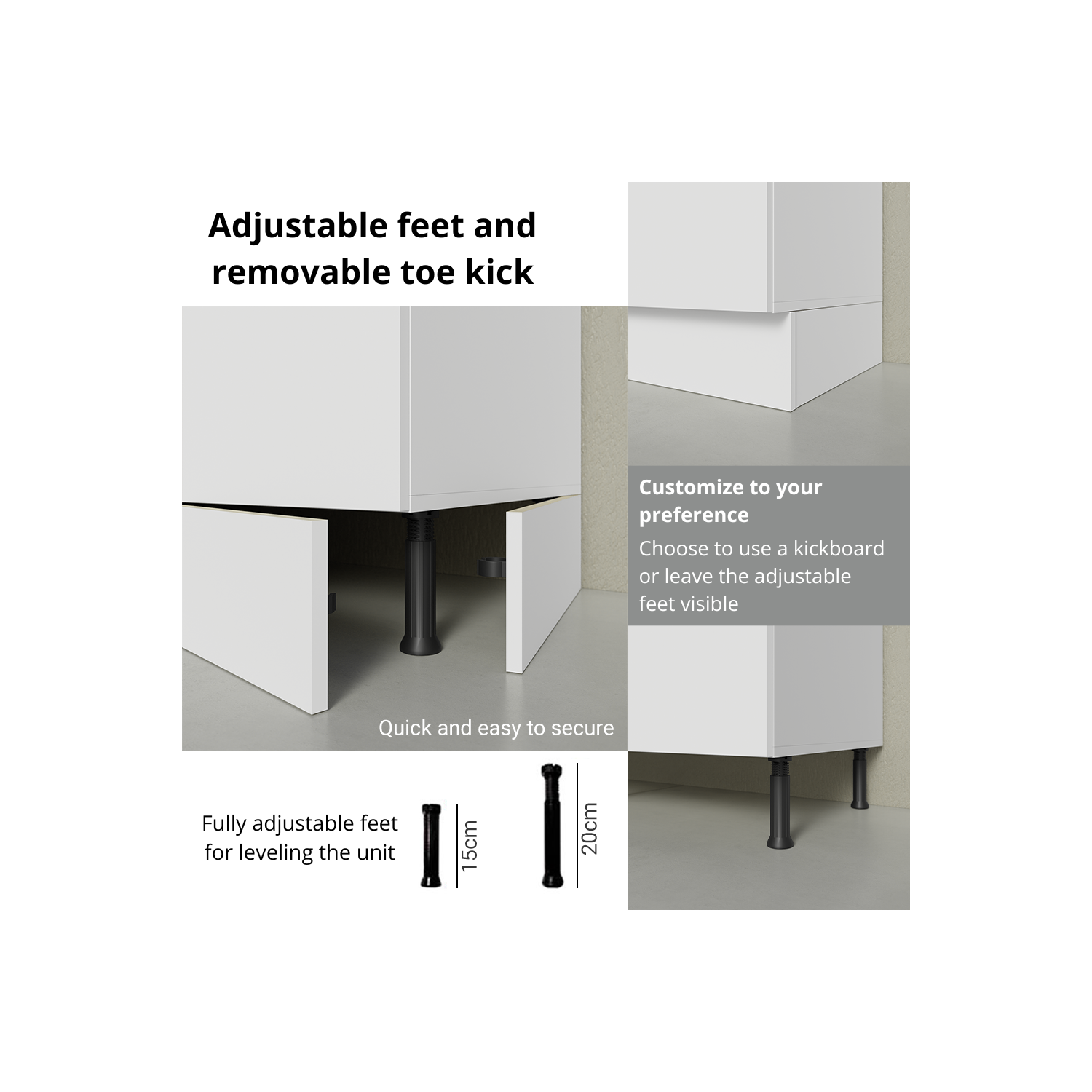 Madesa Compact Garage and Utility Room Base Storage Cabinet with 2 Doors and Shelf 33 Inch Organization Unit - White