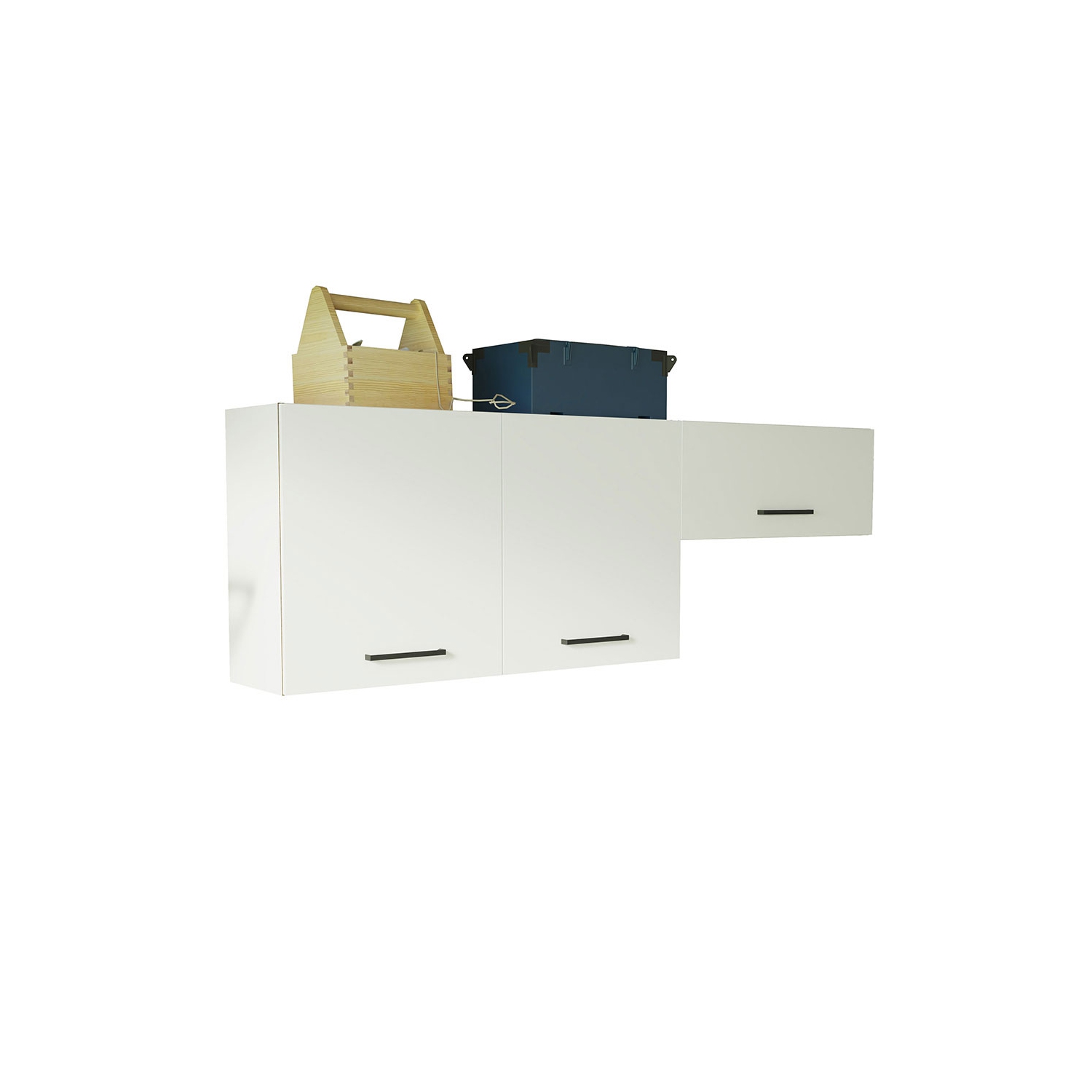 Ens. Rangement rangement. Garage/salle utilitaire 47&nbsp;po Madesa, armoire murale 3 portes, unité organisation poste garage - Blanc