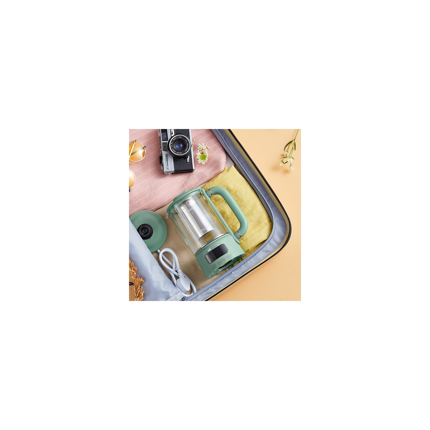 Bouilloire électrique miniature Bear pour le café, le thé, l'eau, le 0,6&nbsp;L d'ébullition vert