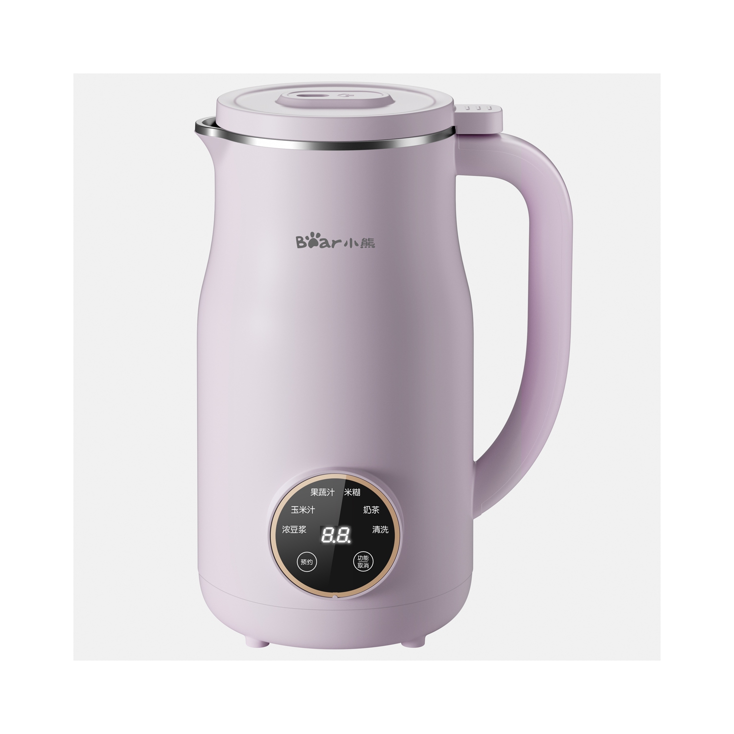 Bear Soymilk Maker Machine 0.6L Lilac DJJ-E02J2, multi-functional, mini size, 600 ml, suitable for 1 to 2 people, easy to clean, no need to pre-soak