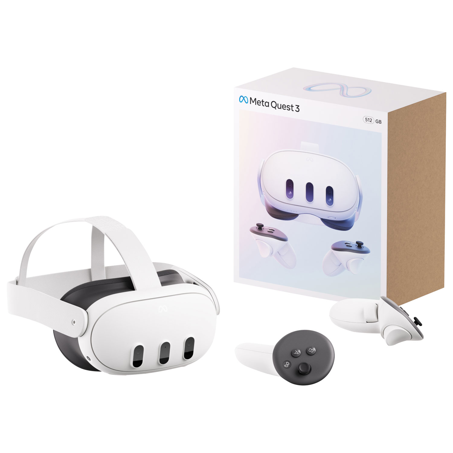 Refurbished - Meta Quest 3 512GB VR Headset with Touch Plus Controllers - White