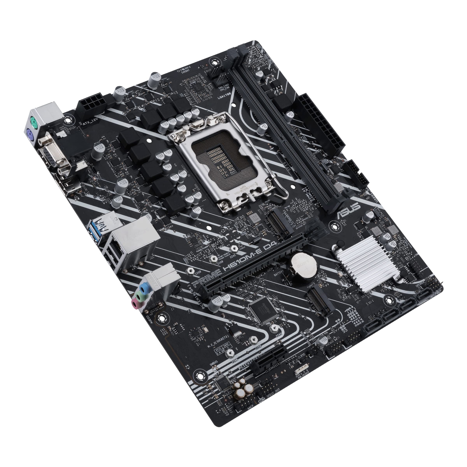 ASUS PRIME H610M-E D4-CSM Intel H610 mATX Motherboard – PCIe 4.0, Dual M.2, HDMI/DP/D-Sub, USB 3.2 Gen 1, 1Gb LAN