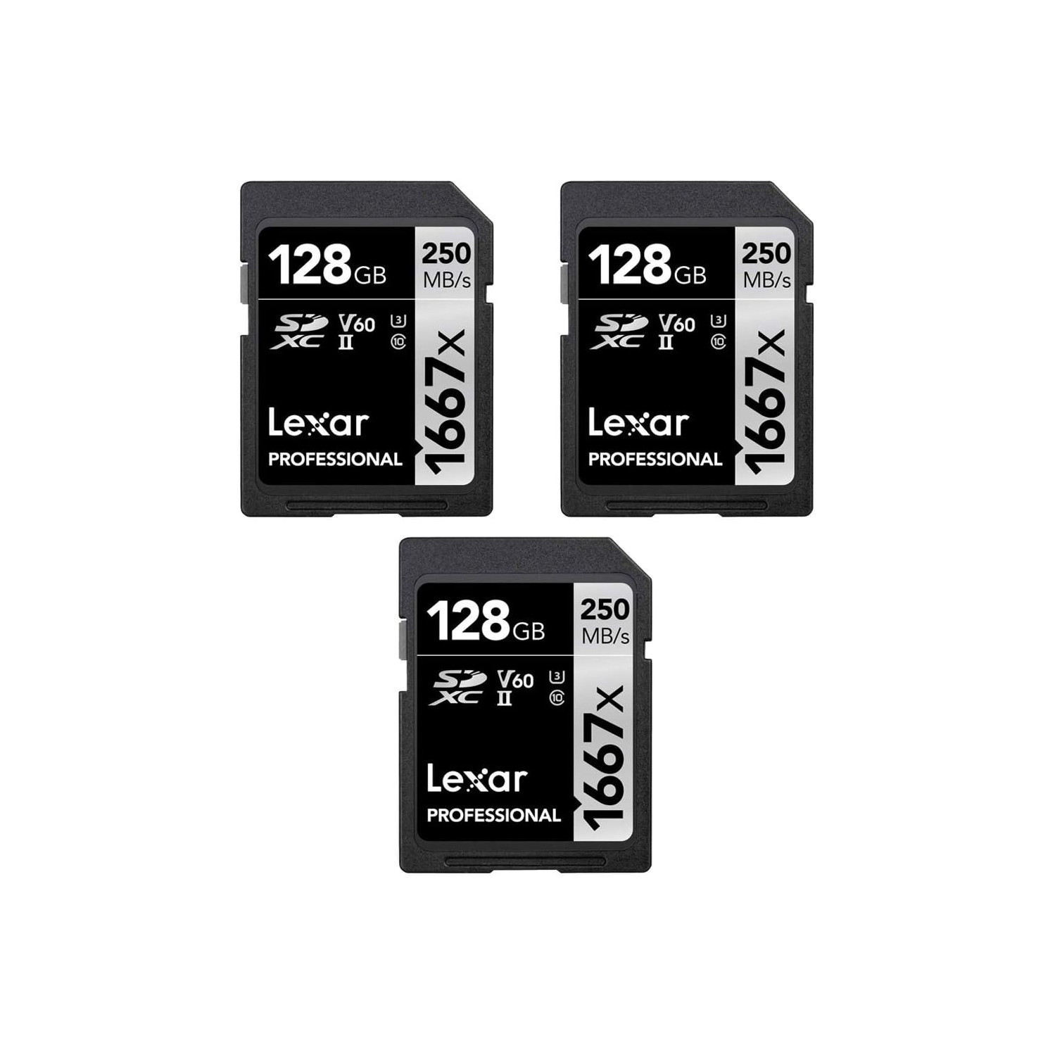 Carte mémoire SDHC/SDXC Professional UHS-II 128&nbsp;Go LSD128CBNA1667 1667x Go de Lexar