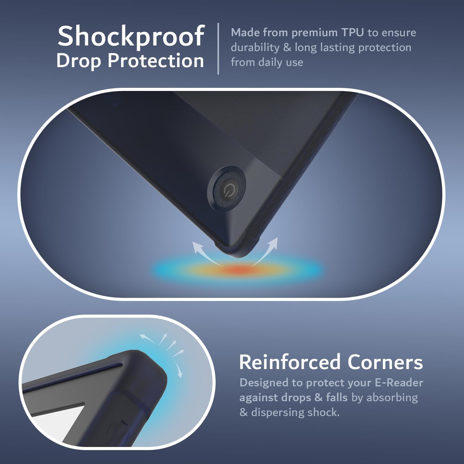 TUDIA SKN Kobo Libra 2 Case Clear Case - Frosted Blue