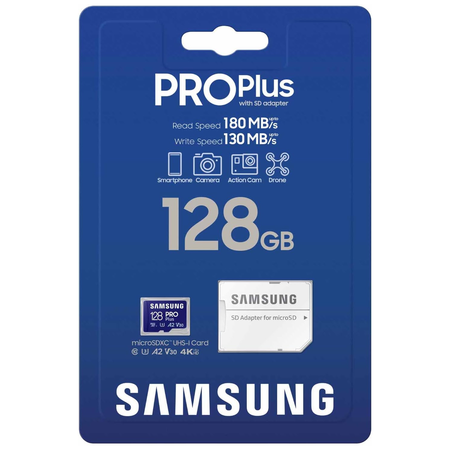 Carte microSD 128&nbsp;Go New Pro plus et adaptateur MB-MD128SA/AM de Samsung