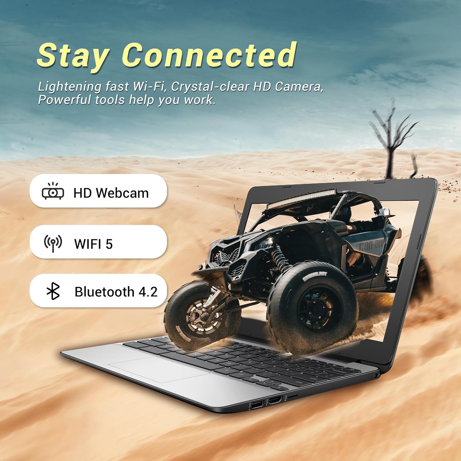 HP Chromebook 11.6" HD Anti-glare Laptop, Intel Celeron N3060, 16GB eMMC, 4GB RAM, Intel HD Graphics, Island-style Keyboard, Webcam, Chrome OS, Gray,