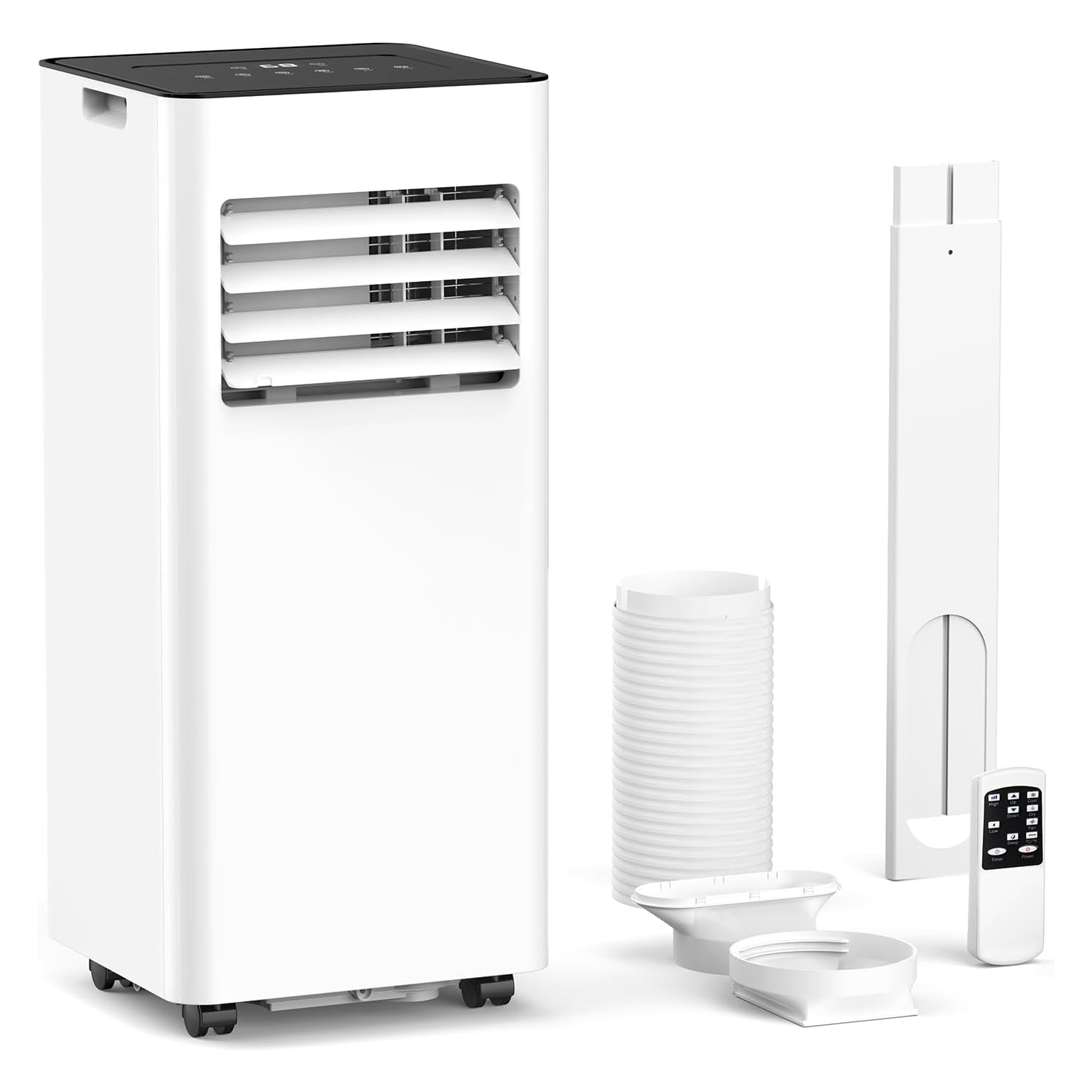 ZAFRO 8000 BTU Portable Air Conditioners Cool Up to 450 sq ft, 4 Modes Portable AC with Remote Control/Large LED Display/24Hrs Timer/Installation
