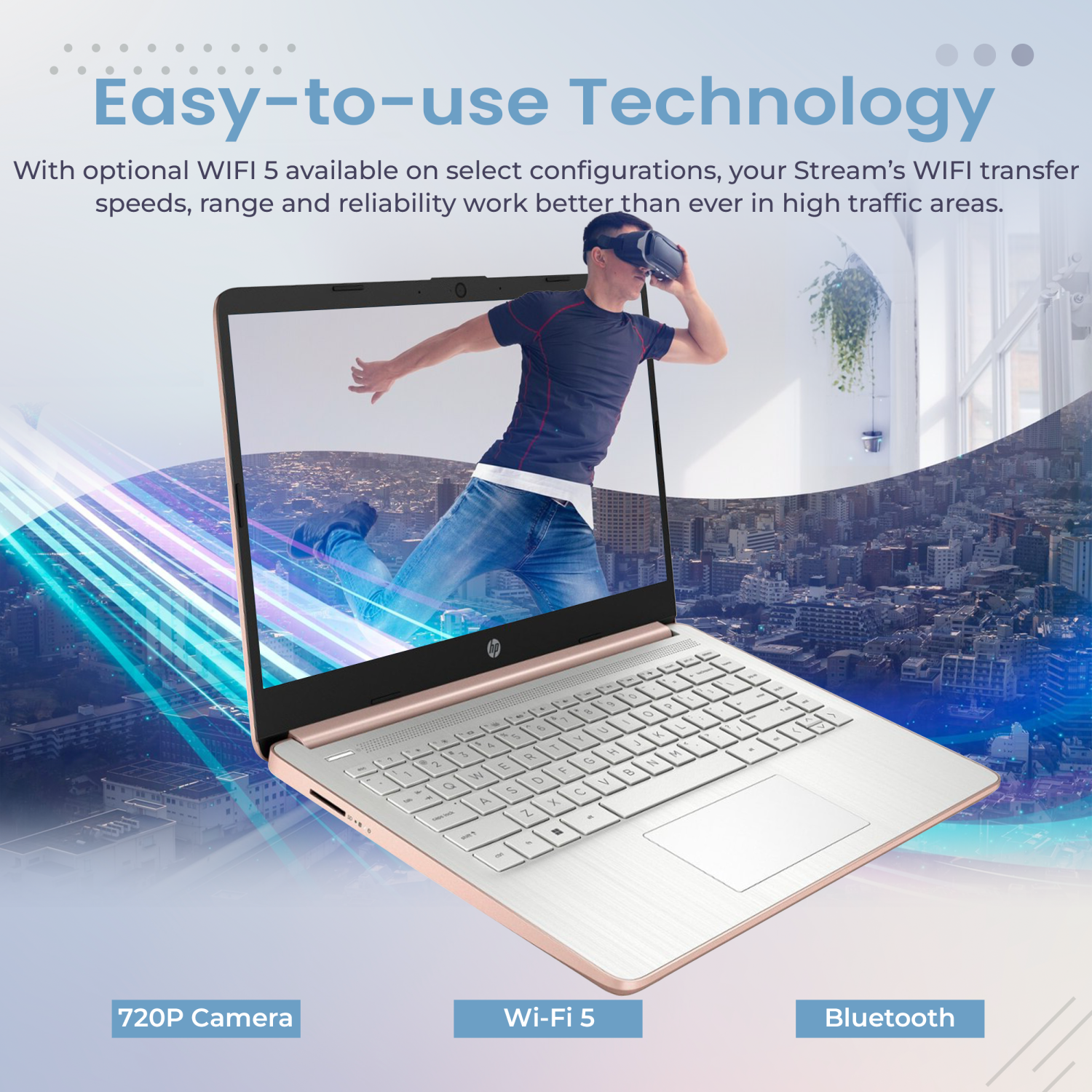 HP Stream 14" HD Laptop, Intel Celeron N4120, 288GB Storage(128GB eMMC+160GB Docking Station Set), 8GB RAM, Intel UHD Graphics, Webcam, 1 Year Office