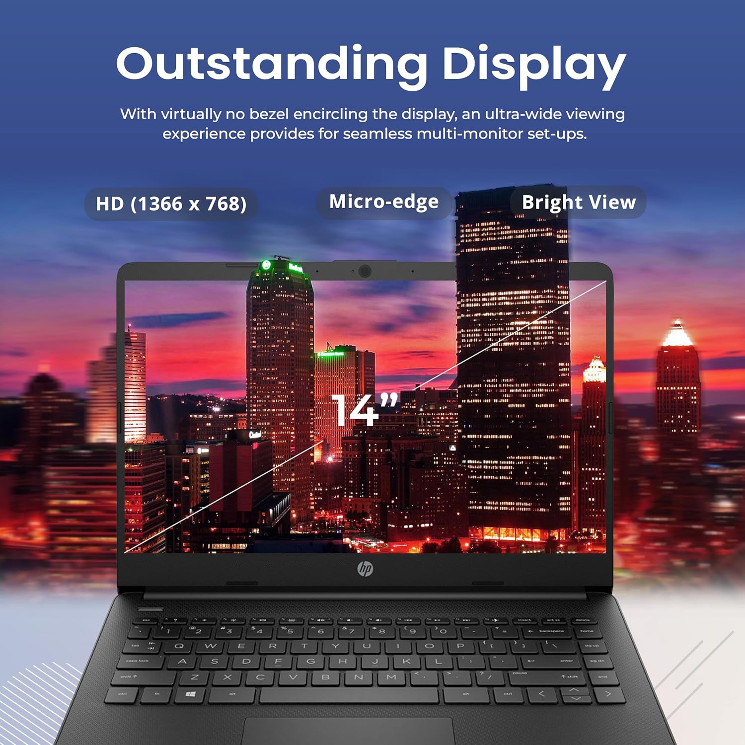 HP Stream 14" HD Laptop, Intel Celeron N4120, 288GB Storage(128GB eMMC+160GB Docking Station Set), 16GB RAM, Intel UHD Graphics, Webcam, 1 Year