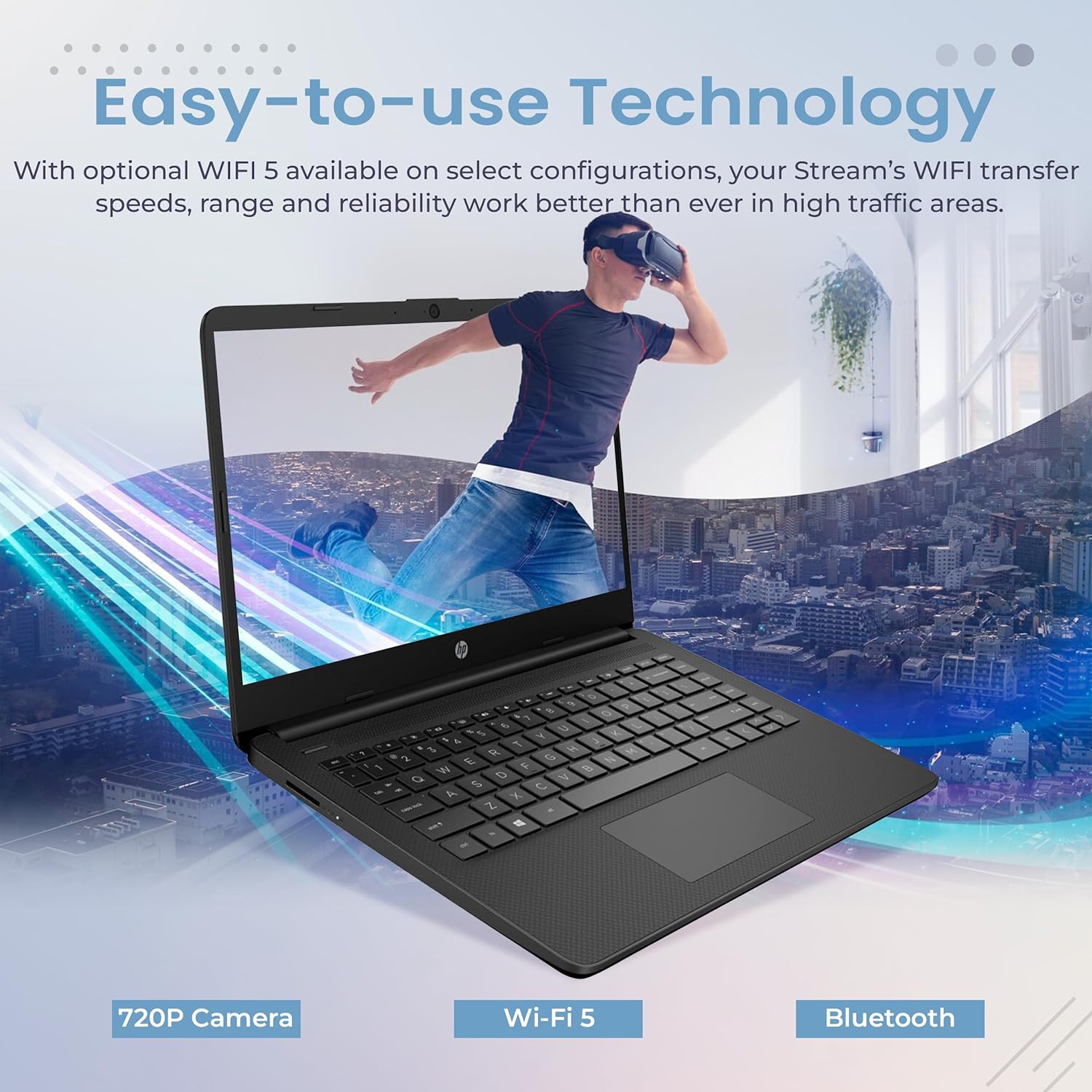 HP Stream 14" HD Laptop, Intel Celeron N4120, 288GB Storage(128GB eMMC+160GB Docking Station Set), 16GB RAM, Intel UHD Graphics, Webcam, 1 Year