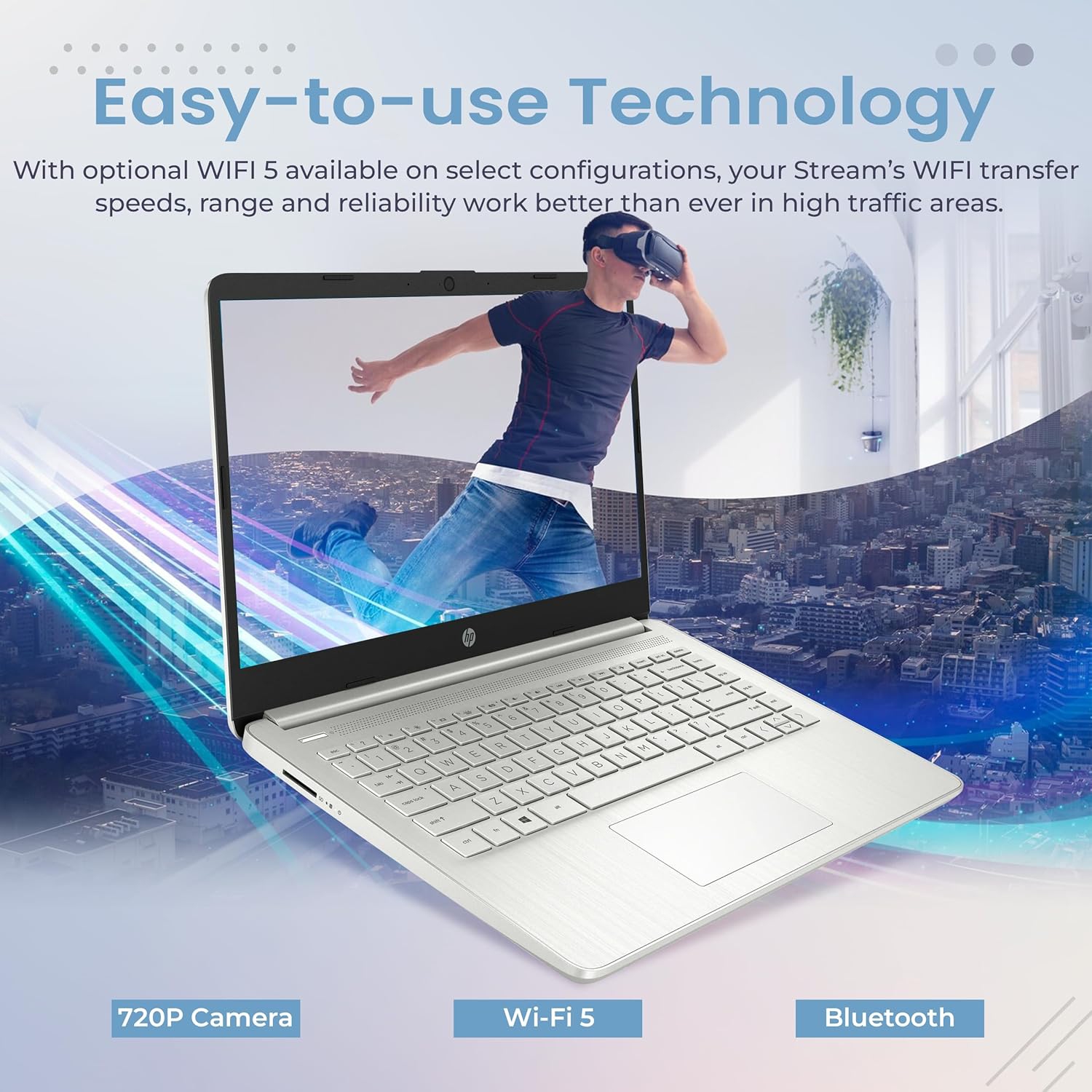 HP Stream 14" HD Laptop, Intel Celeron N4120, 288GB Storage(128GB eMMC+160GB Docking Station Set), 16GB RAM, Intel UHD Graphics, Webcam, 1 Year