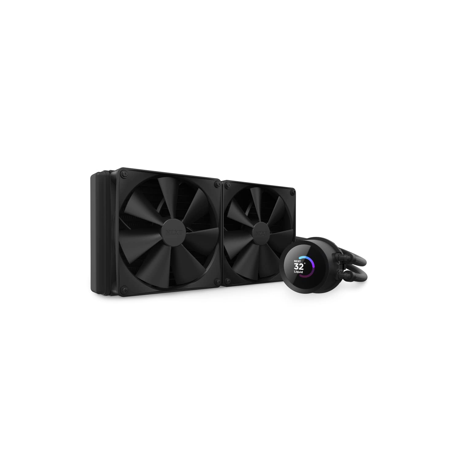 NZXT Kraken 280 280mm AIO CPU Liquid Cooler, Customizable 1.54" Square LCD, High-Performance Pump - 2 x F140 Fans (Black)