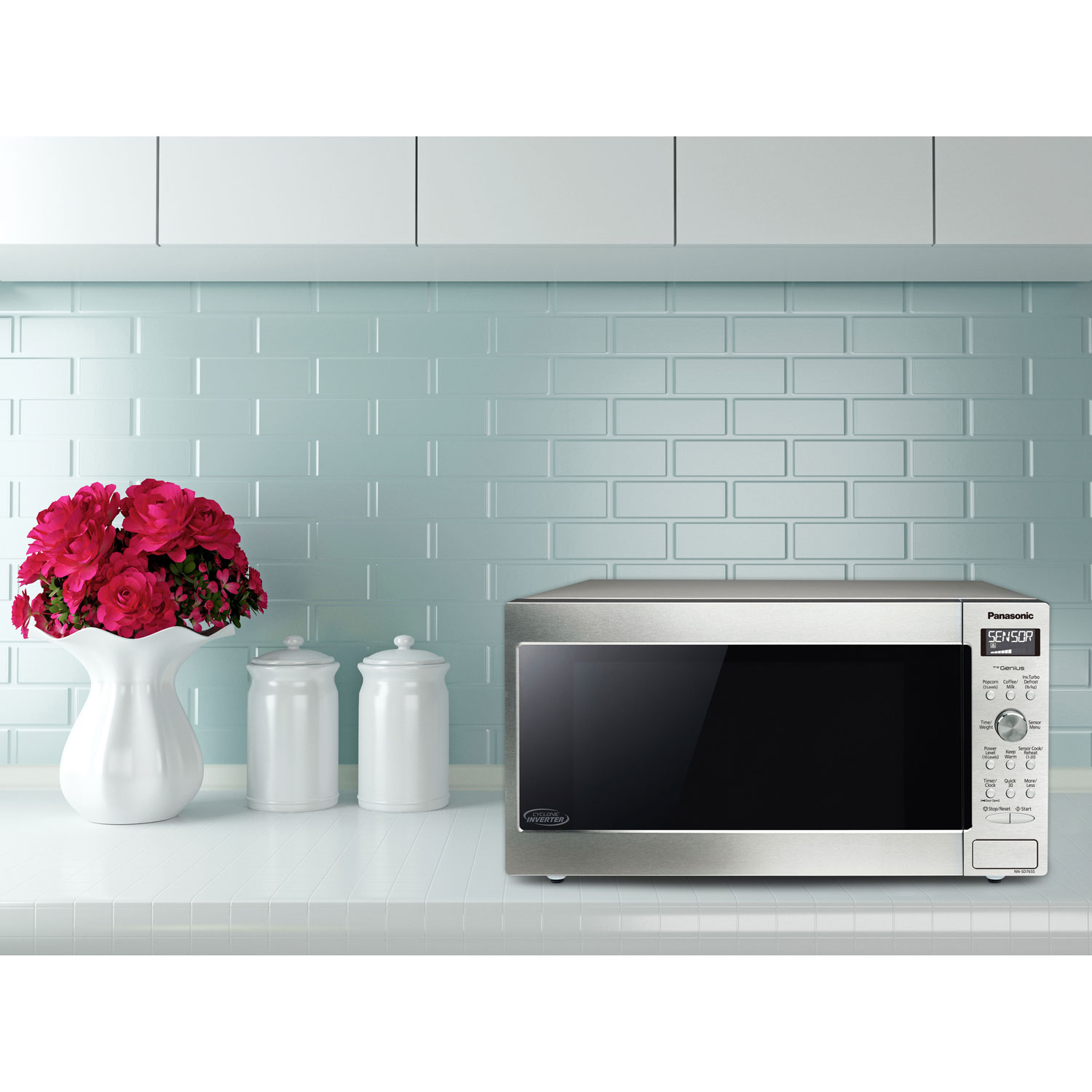Panasonic Genius 1.6 Cu. Ft. Cyclonic Inverter Microwave - Silver