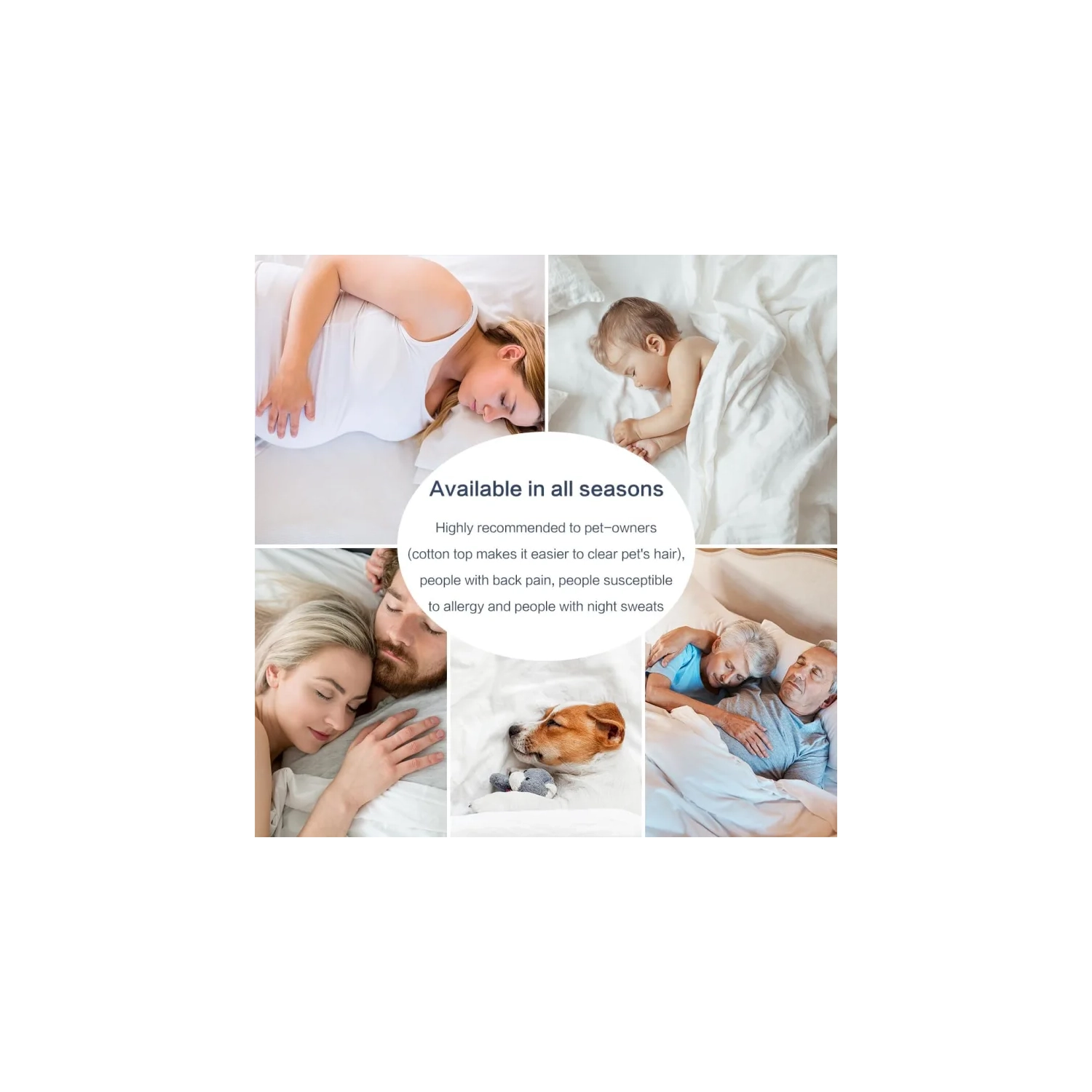 Queen Cooling Mattress Pad Topper - Cotton Quilted Pillow Top Protector - Deep Pocket Fits 8-21 Inch Mattresses