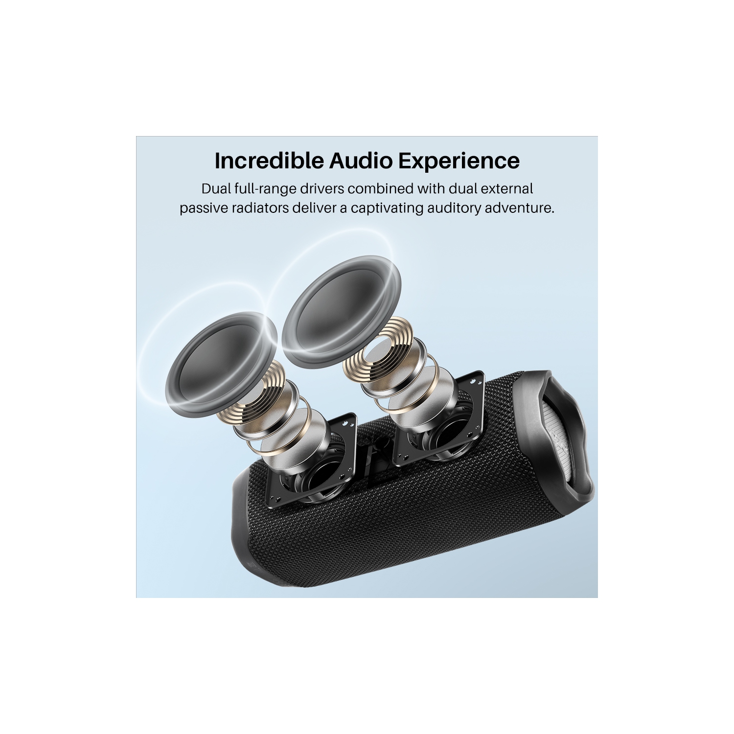 TOZO PA2 Waterproof Bluetooth Speaker Wireless Speaker Deep Bass Sound Support Calls&nbsp;-Black