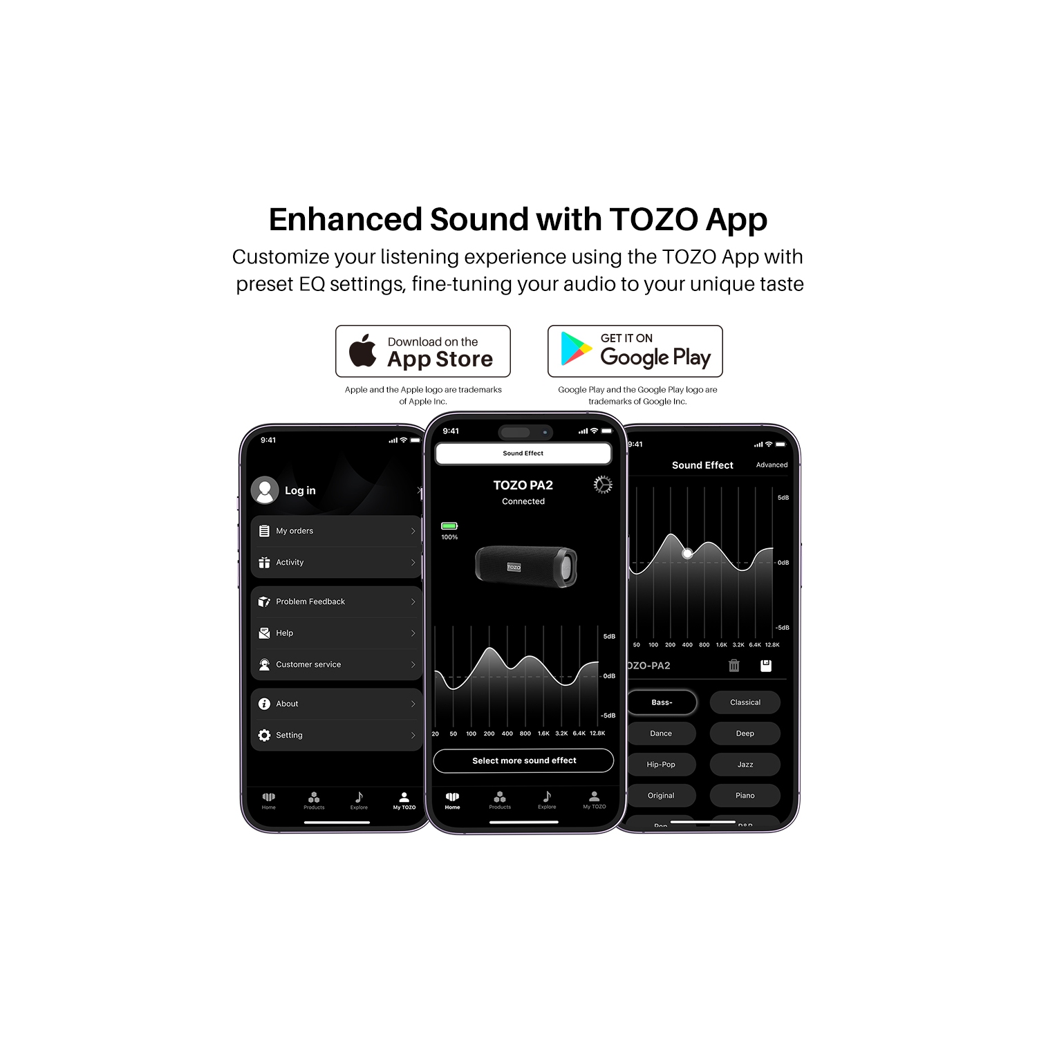 TOZO PA2 Waterproof Bluetooth Speaker Wireless Speaker Deep Bass Sound Support Calls&nbsp;-Black