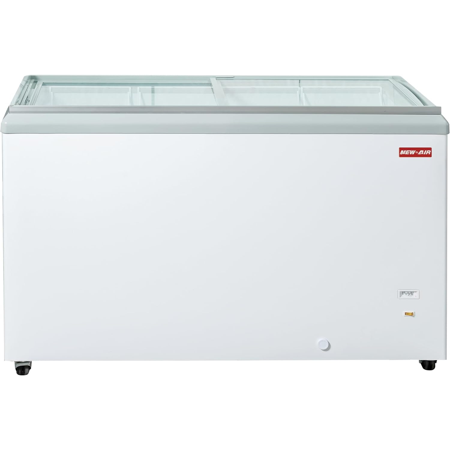New Air Commercial 60″ 16.1 Cu. Ft. Flat Glass Ice Cream Freezer - White/Grey