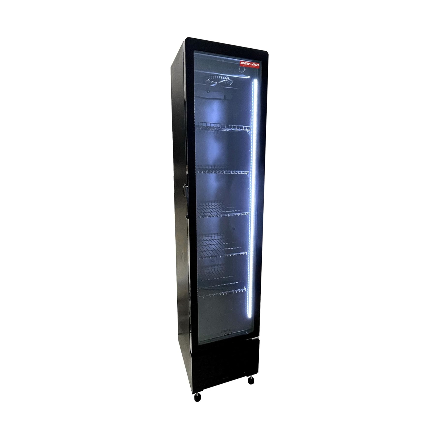 réfrigérateur commercial de 17 po et 7,6 pi3 de New Air avec porte en verre - Entièrement noir