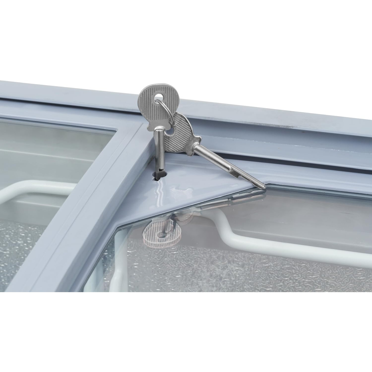 Nouveau Air commercial 50" 12,9 CU. avec Congélateur à crème glacée en verre plat - Blanc/Gris