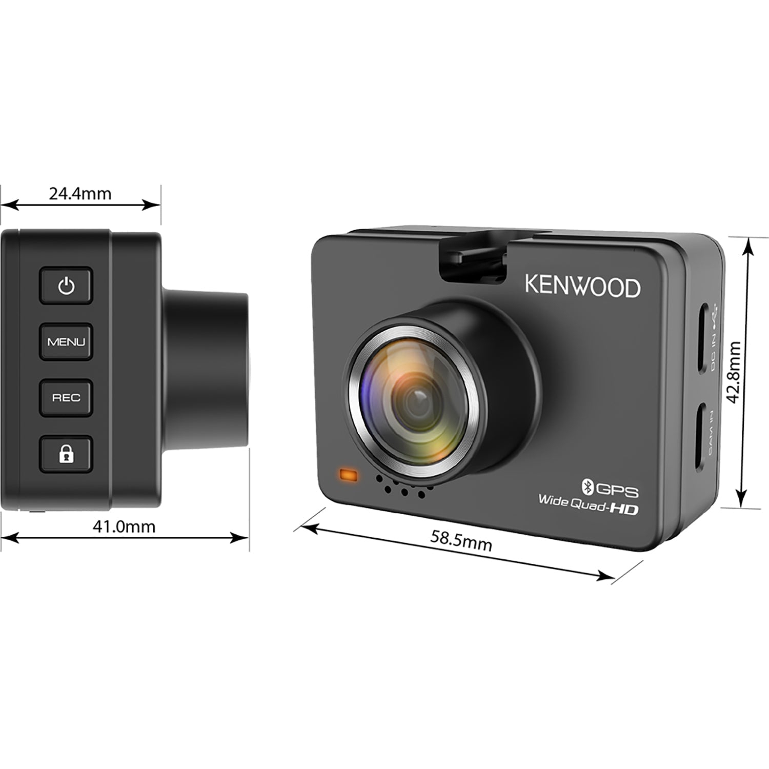 Kenwood DRV-A510W HD Dash Cam with 2" Display, GPS and Wi-Fi