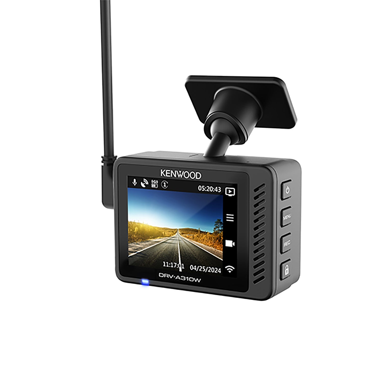 Caméra de tableau de bord 310&nbsp;W HD DRV-a de Kenwood avec écran de 2 po, GPS et Wi-Fi