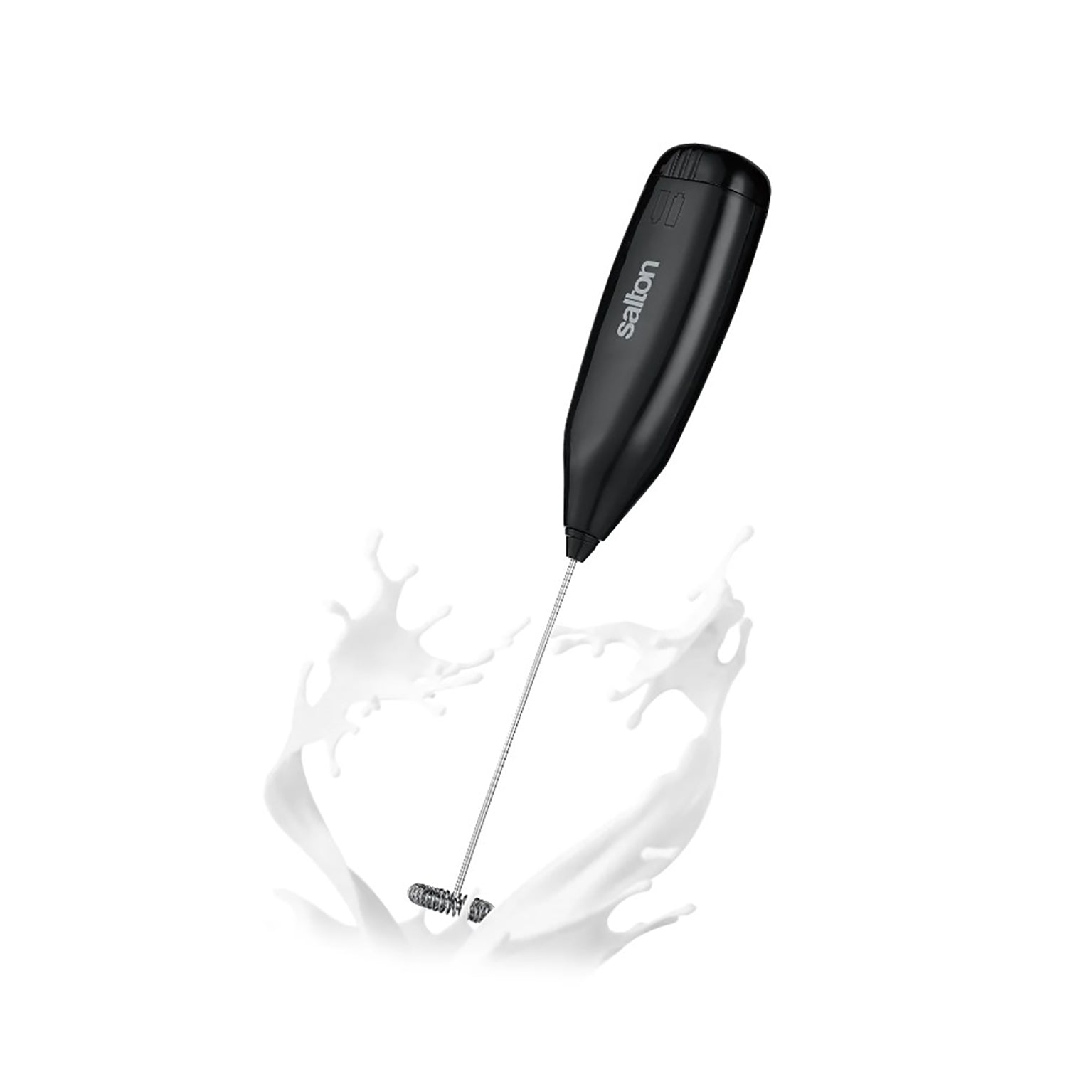 Salton - Handheld Milk Frother for Hot or Cold Drinks, Battery Powered, Black