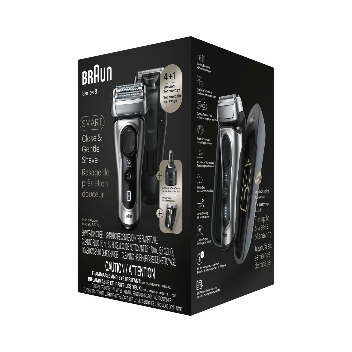 Braun Series 8 Electric Shaver with 5 in 1 SmartCare Center - Galvano Silver
