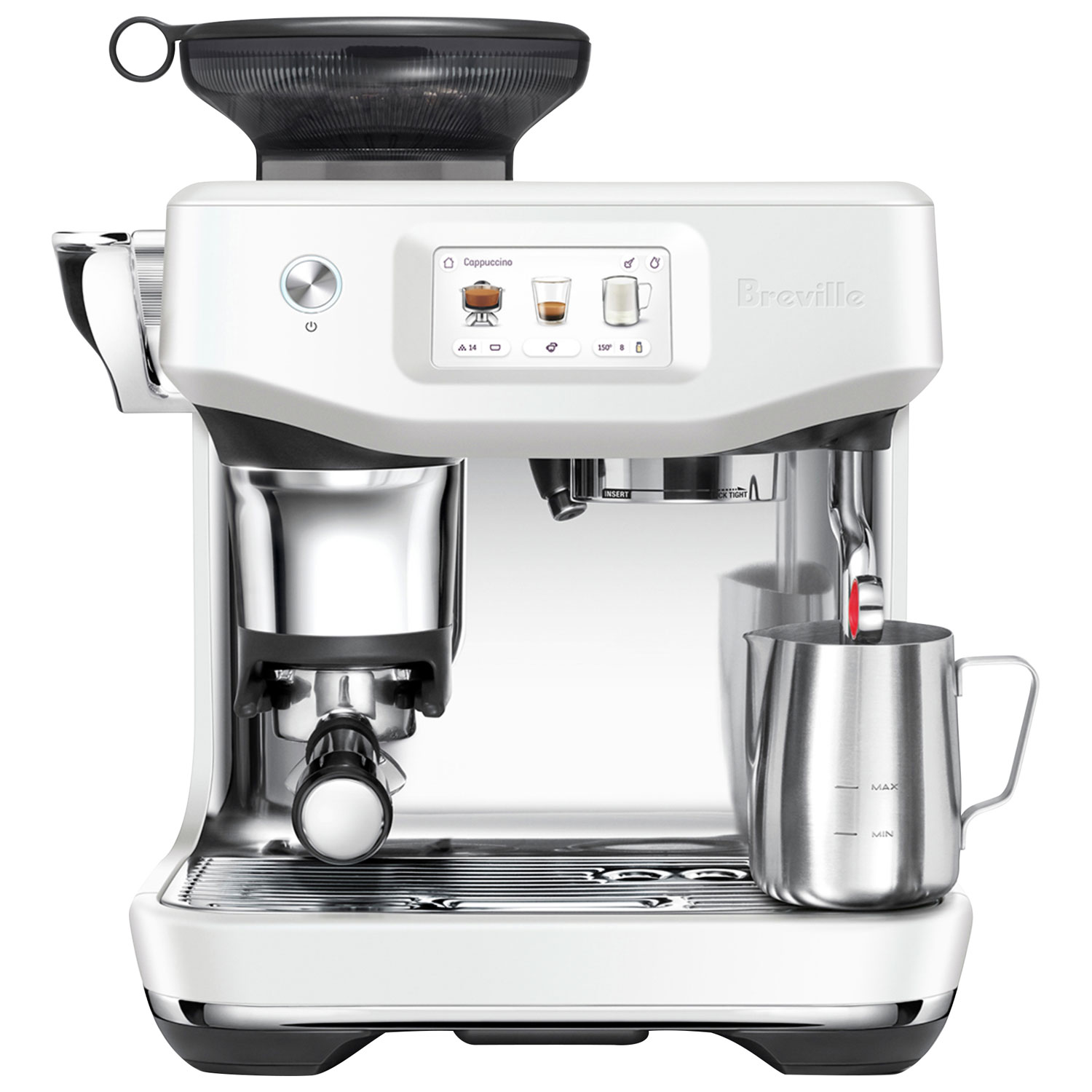 Breville Barista Touch Impress Espresso Machine w/ Frother & Coffee Grinder - Sea Salt
