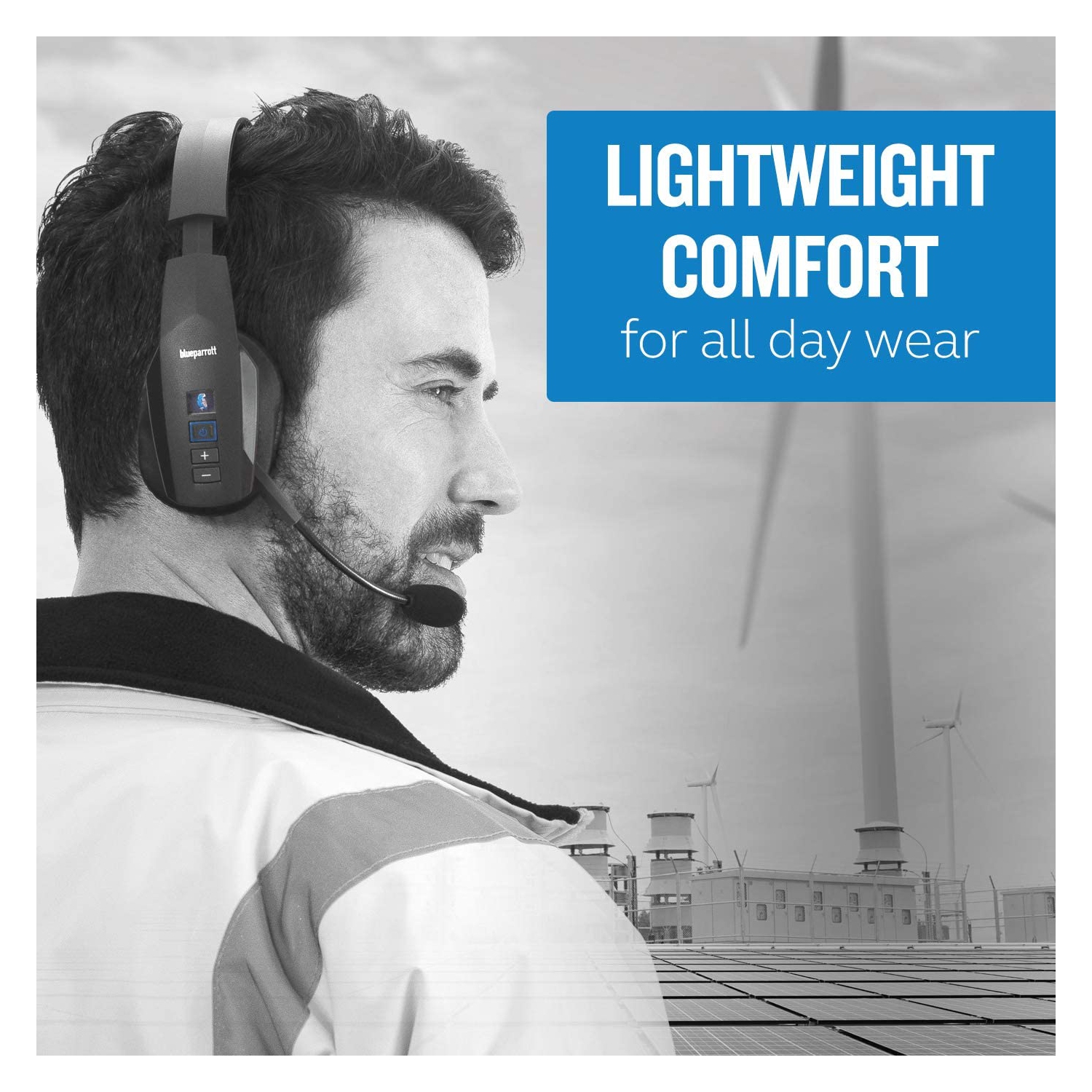 Open Box - BlueParrott B450-XT Noise Cancelling Bluetooth Headset – Long Wireless Range, Up to 24 Hours of Talk Time, IP54-Rated Wireless Headset