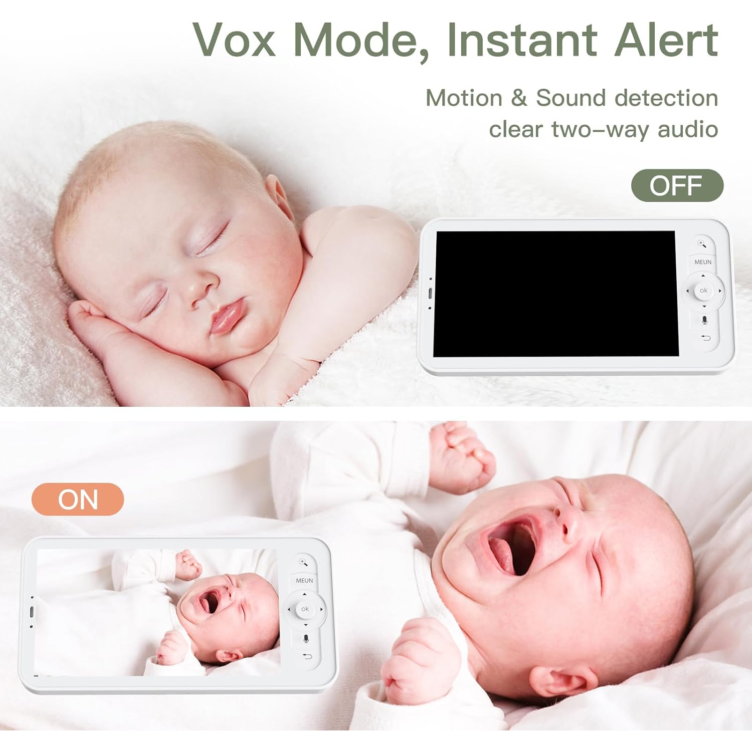 ARENTI Baby Monitor, 2K Video Baby Camera with 5-inch Wireless Display- Open Box