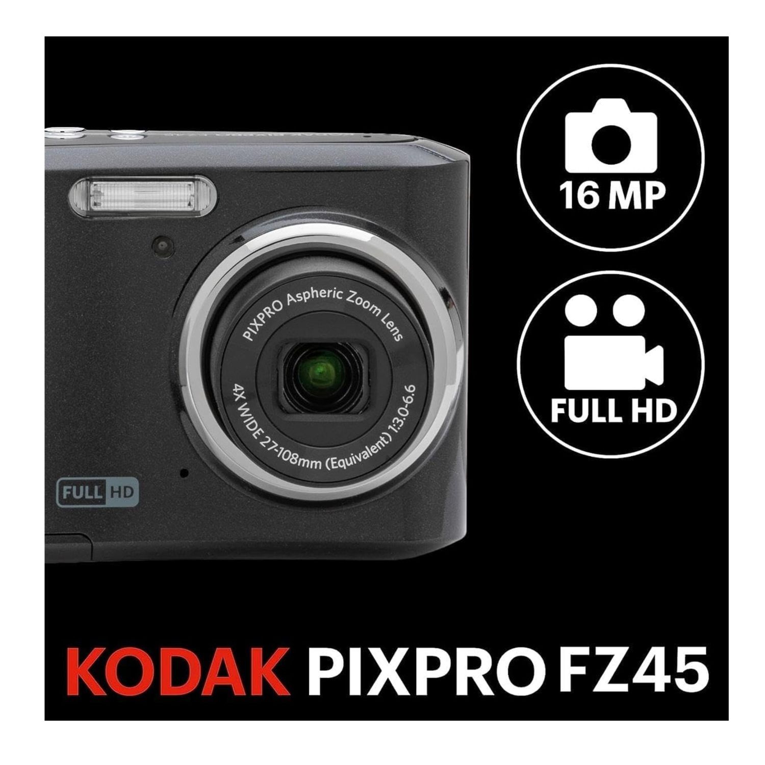 値下不可　Kodak PIXPRO FZ45 ブラック Amazon | Kodak (コダック) PIXPRO FZ45 デジタルカメラ 32GB
