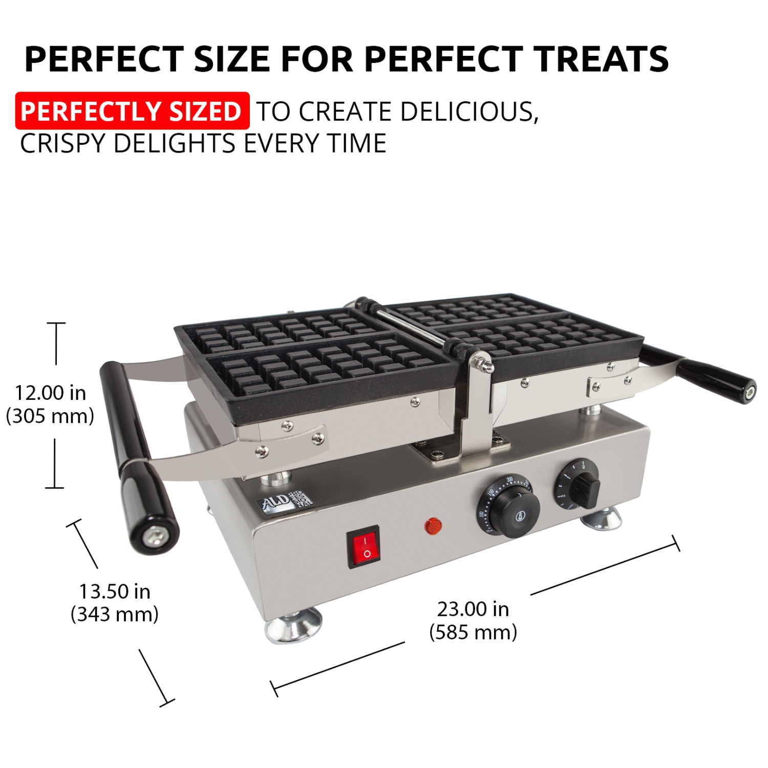 AP-455 Belgian Waffle Maker Thick | Waffle Maker with Nonstick Coating | Swing Belgian Waffle Iron | 2 Square-Shaped Waffles | 110V