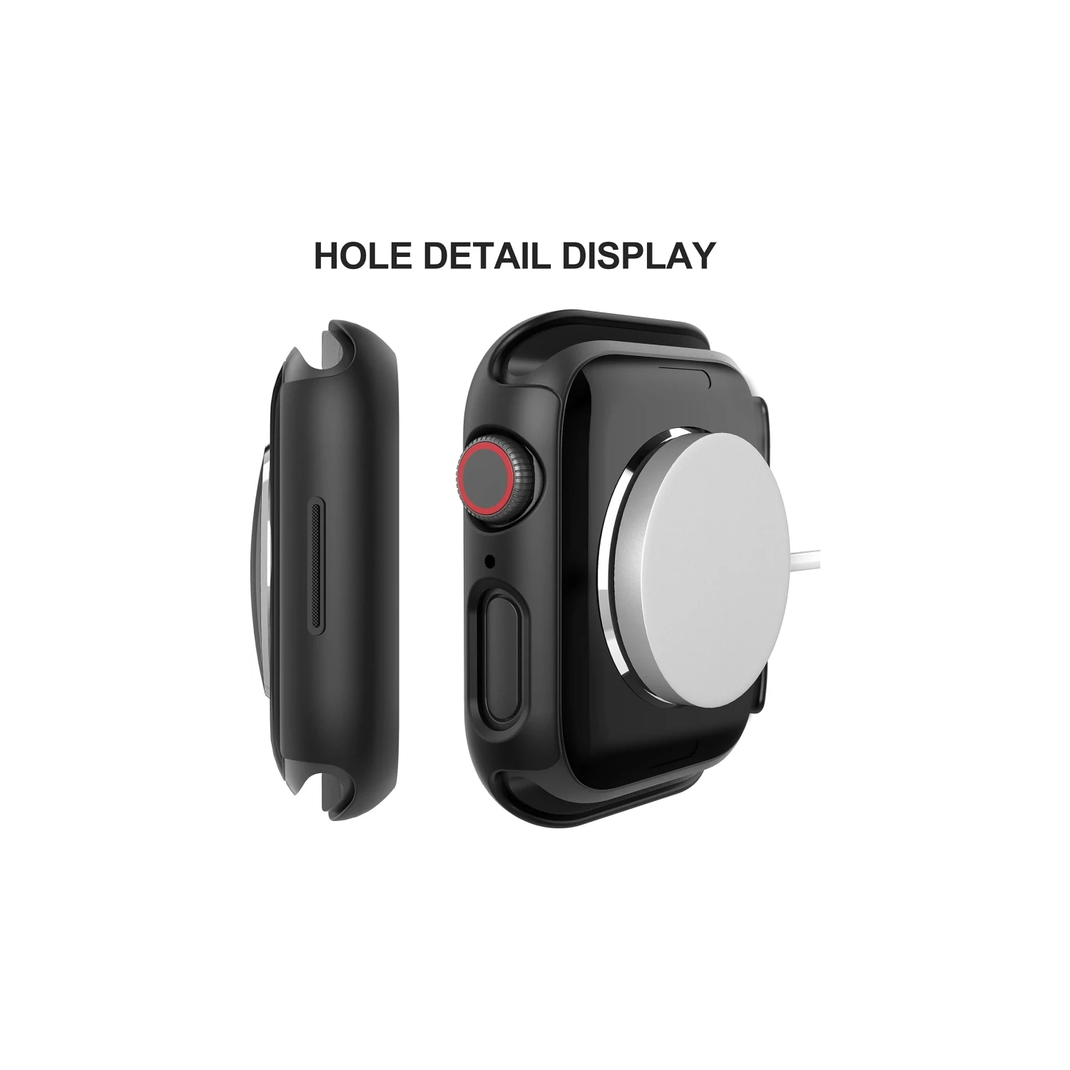 Paquet de 2 étuis protecteurs d'écran pour Apple Watch Series 8/7/6/5/4/se/se 2 40&nbsp;mm - verre trempé ultramince, noir