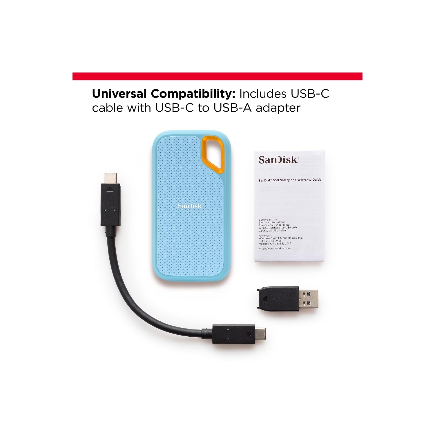 SanDisk 1TB Extreme Portable SSD - Up to 1050MB/s, USB-C, USB 3.2