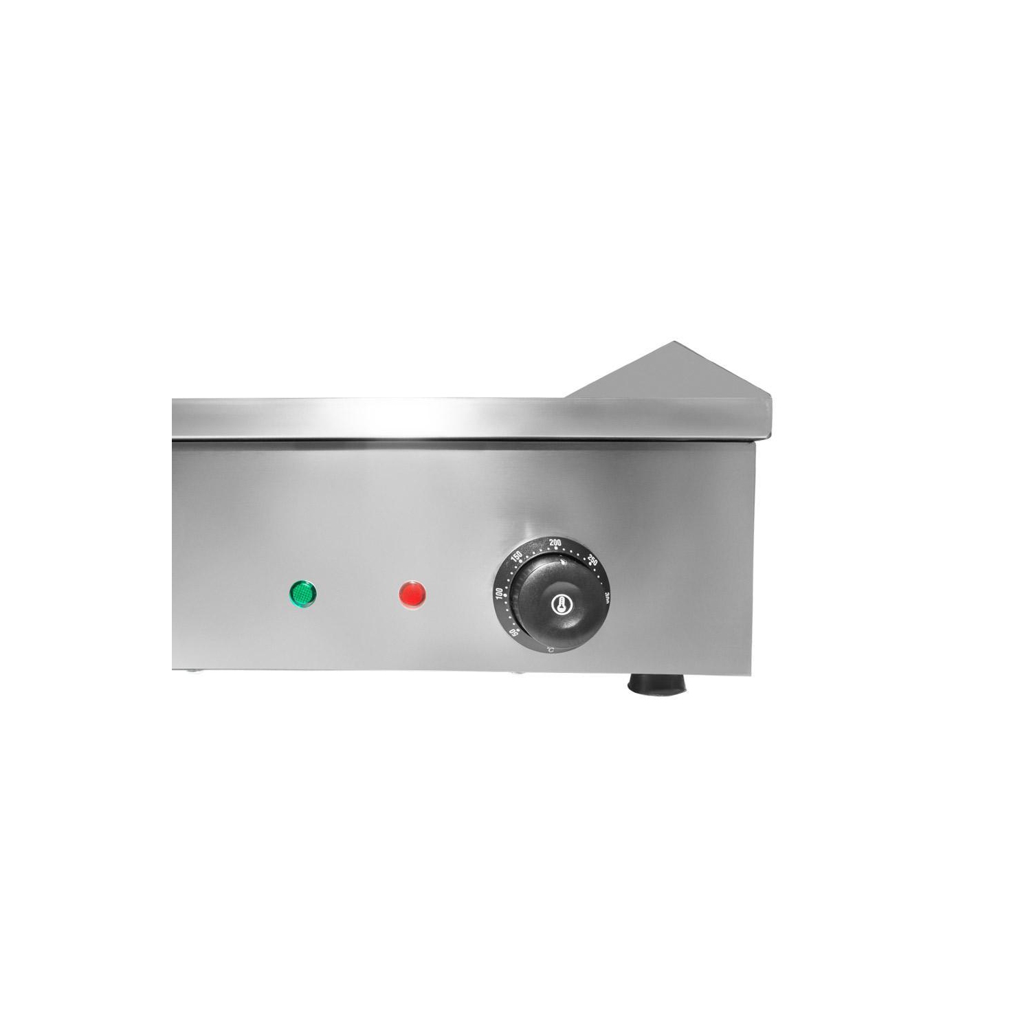 A-822 Electric Griddle | Teppanyaki Half Flat and Half Grooved Grill | Double Thermostat | 110V