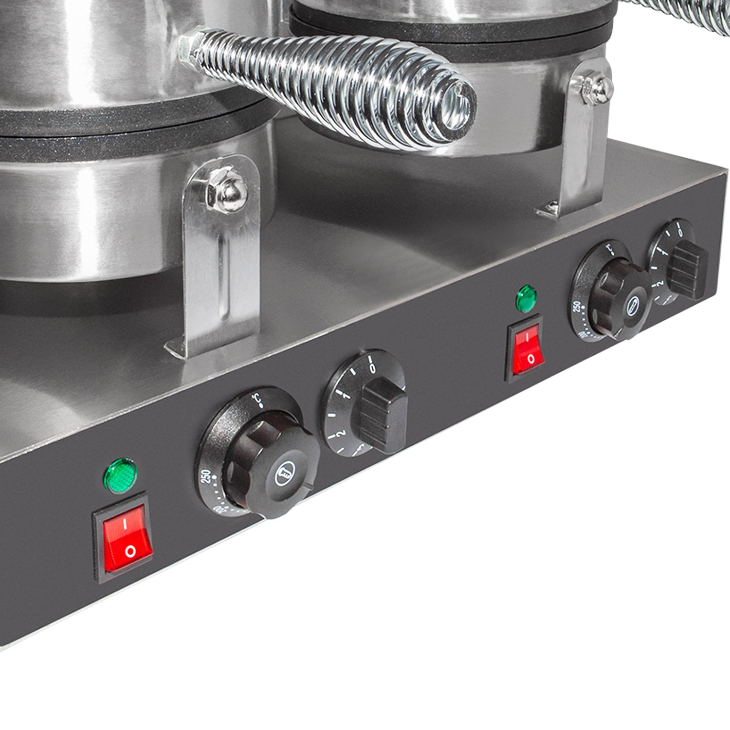 AP-601_2 Double Waffle Maker | Round-Shaped Belgium Waffles | Stainless Steel | Nonstick Coating | 110V