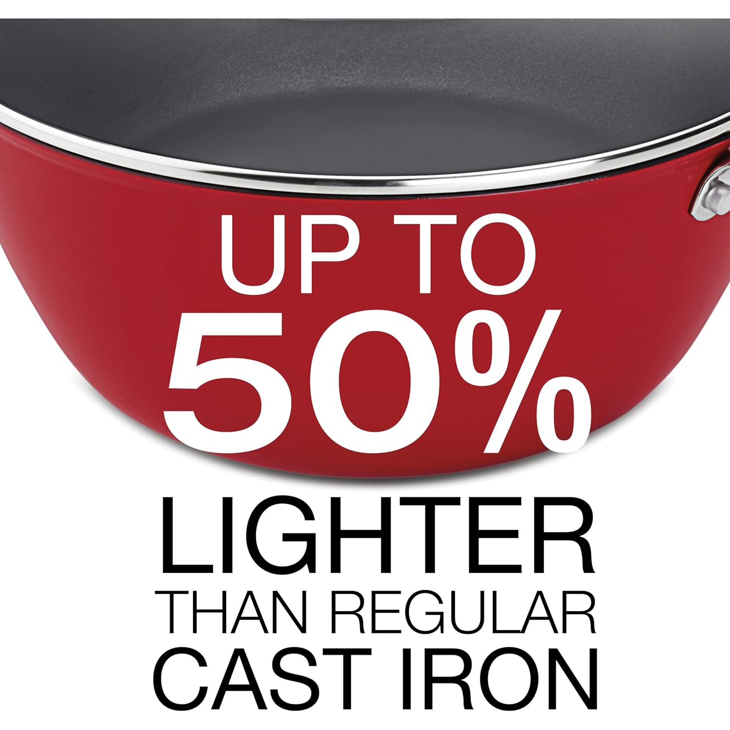 Cuisinart 5.2-Quart Round Covered Casserole with Glass Lid, Red