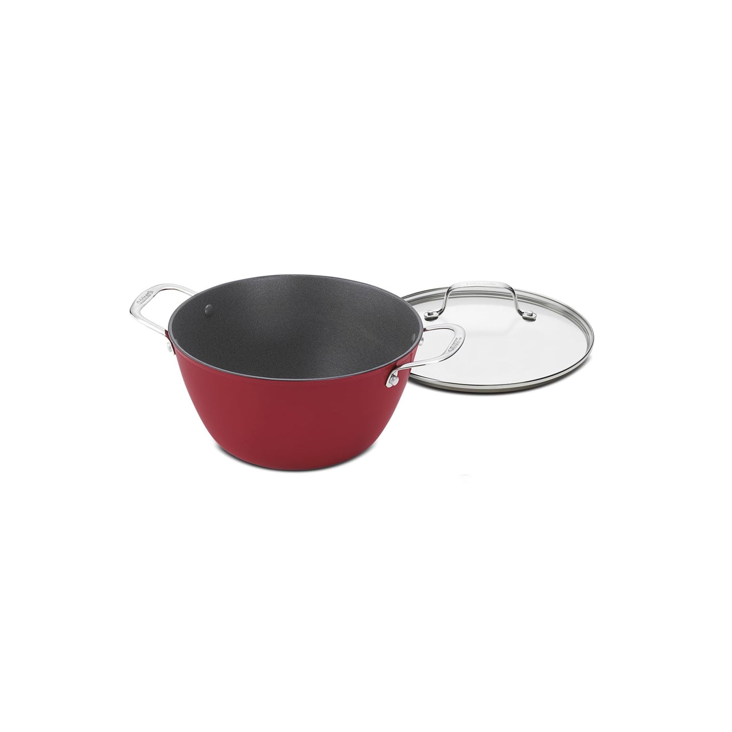 Cuisinart 5.2-Quart Round Covered Casserole with Glass Lid, Red