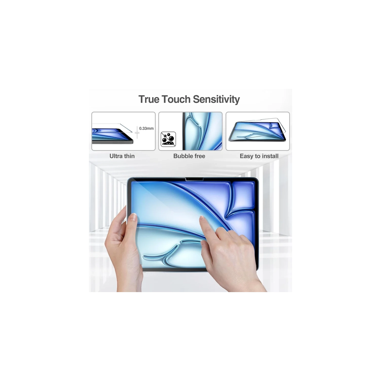 Paquet de 2 protecteurs d'écran en verre trempé pour iPad Air 7 11&nbsp;po M3 2025 Air 6 e génération 11&nbsp;po M2 A2902/A2903/A2904 - Film