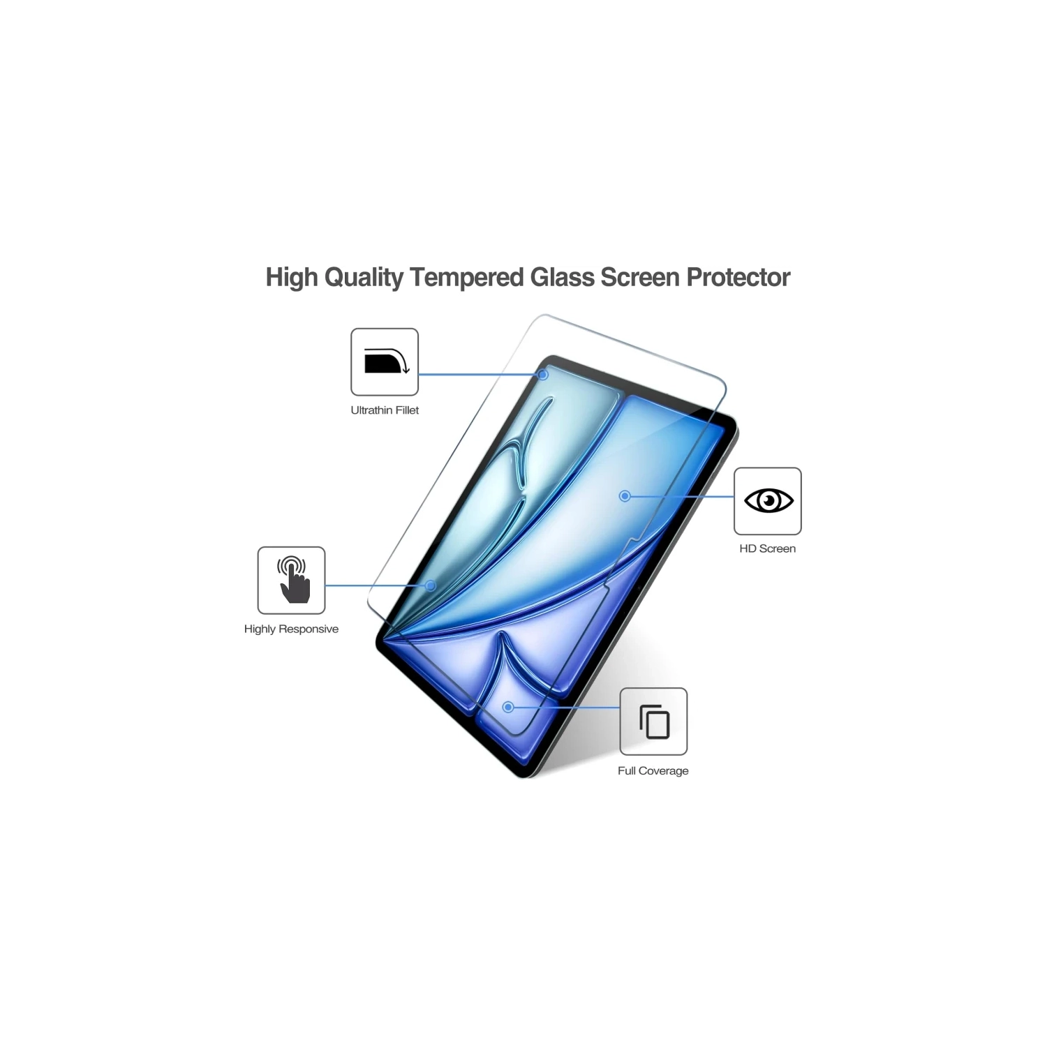 Paquet de 2 protecteurs d'écran en verre trempé pour iPad Air 7 11&nbsp;po M3 2025 Air 6 e génération 11&nbsp;po M2 A2902/A2903/A2904 - Film