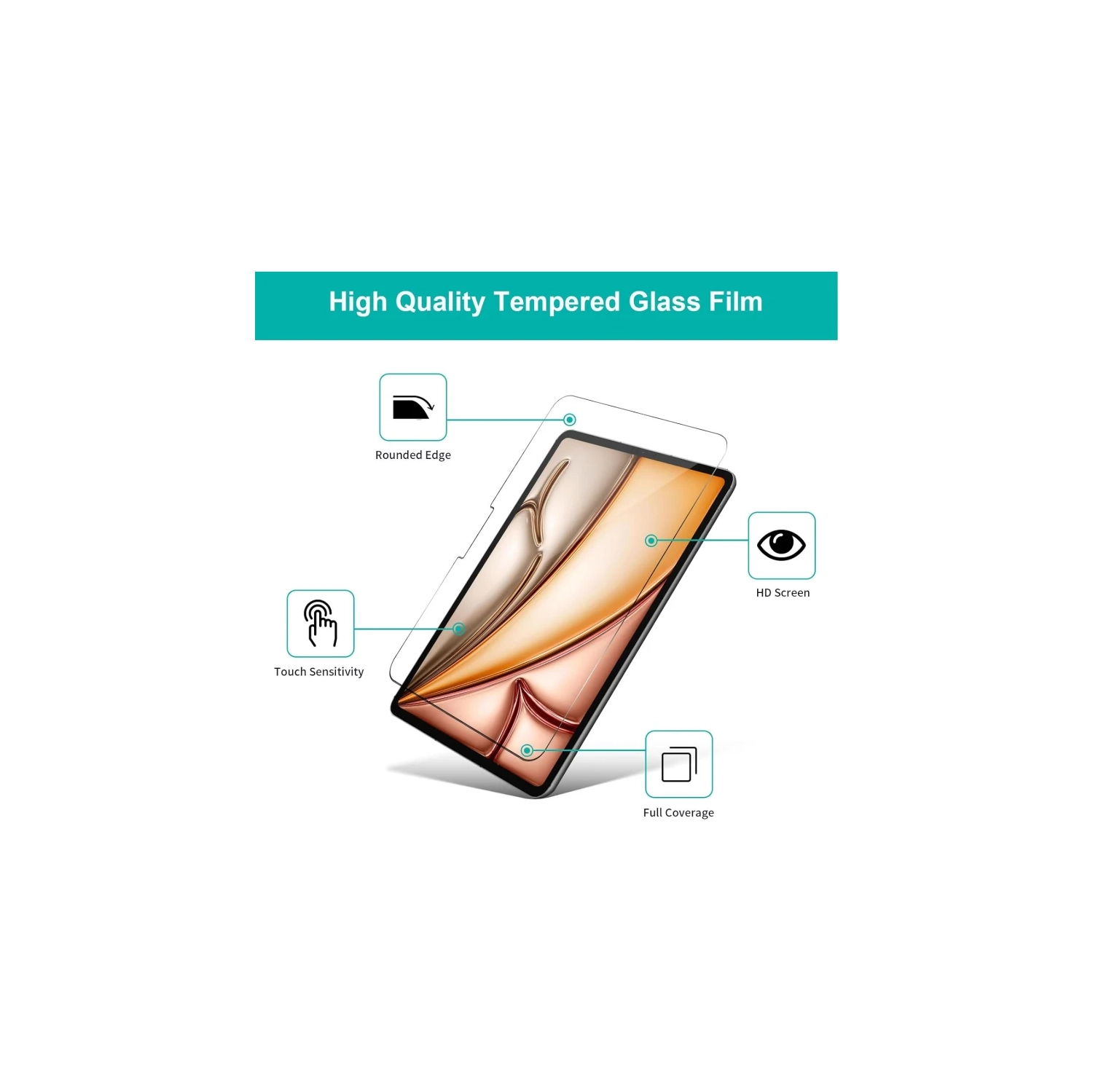 2 Pack Tempered Glass Screen Protector for New iPad Air 13 Inch 2025/2024, iPad Pro 13 Inch(M4),- 9H Hardness Anti-Scratch Film