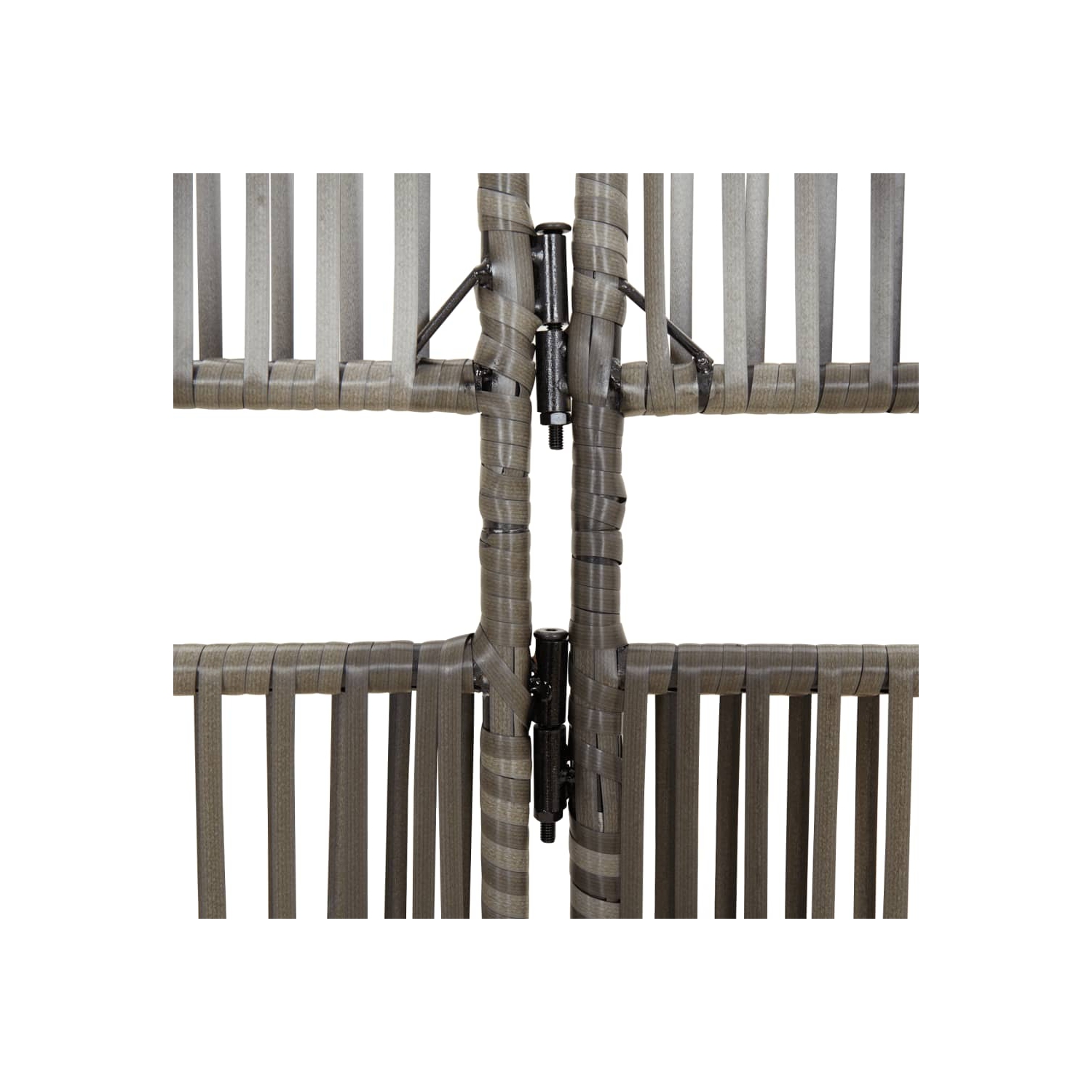 VidaXL séparateur de pièce 3 panneaux poly rotin gris