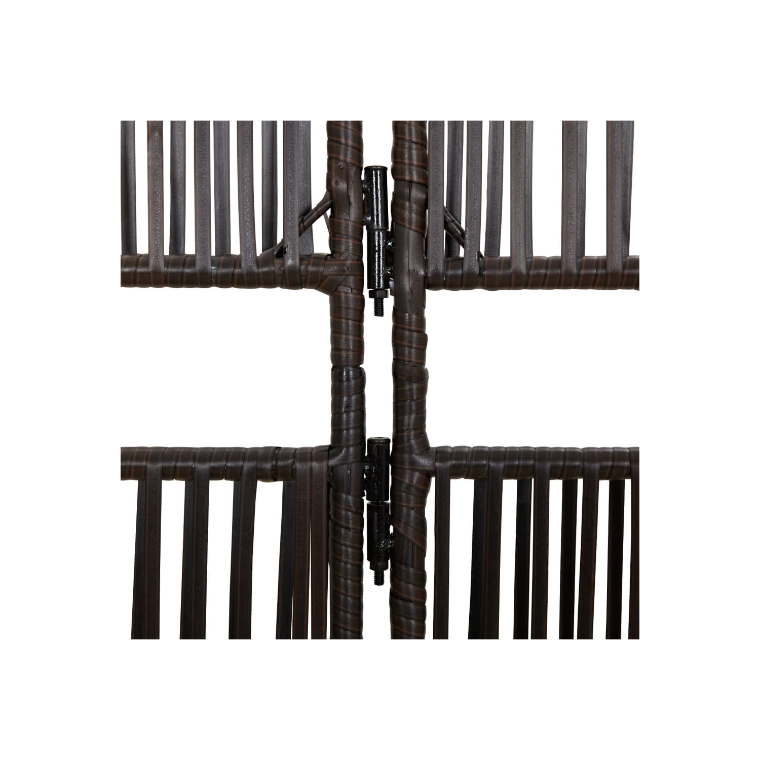 vidaXL Room Divider 4 Panels Grey Poly Rattan