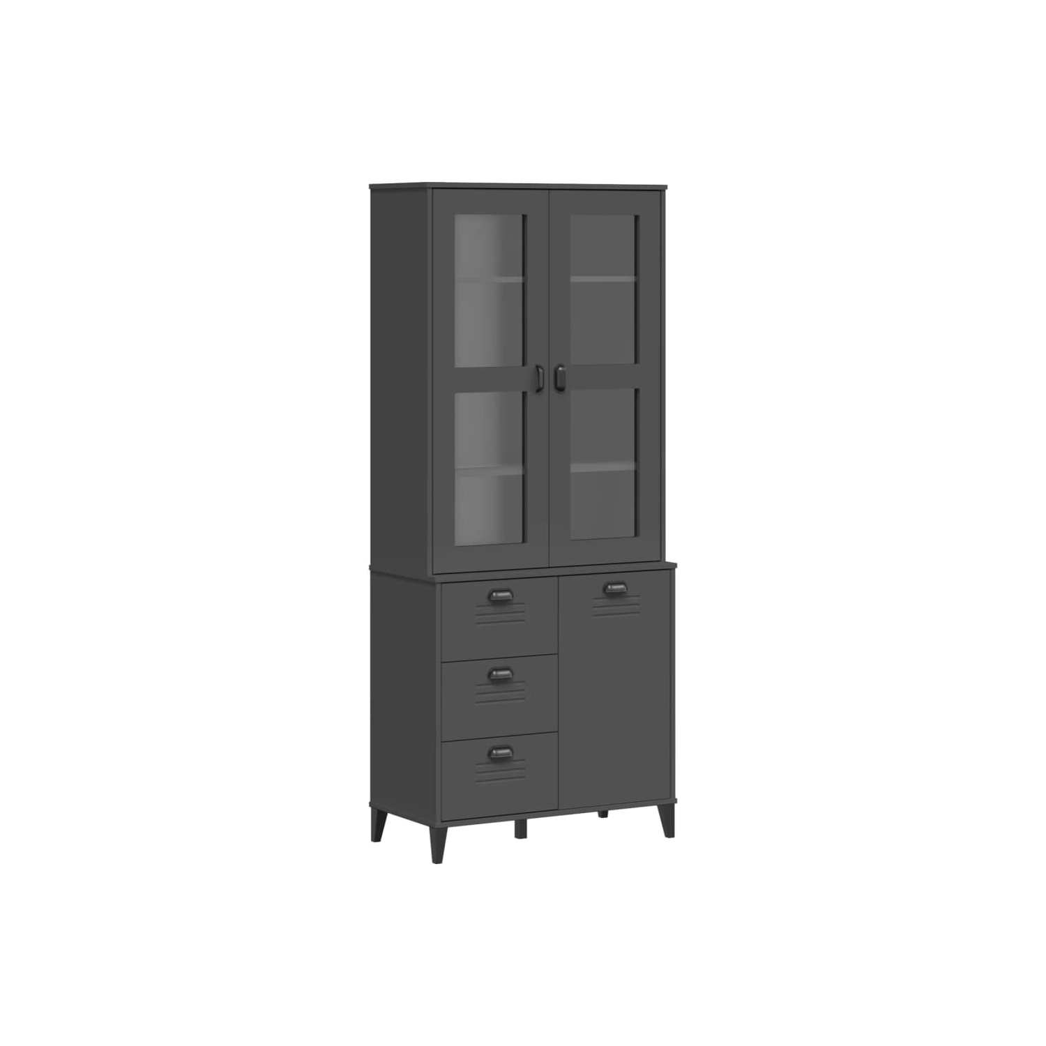 vidaXL Highboard VIKEN Anthracite Grey 80x40x190 cm Solid Wood Pine