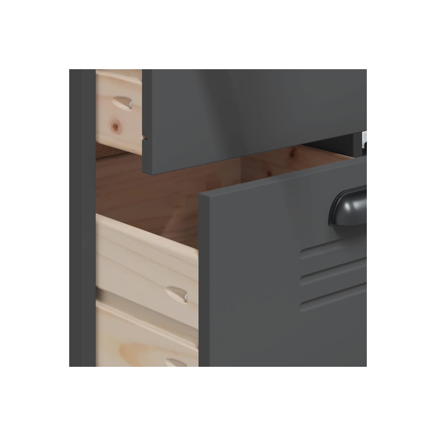 vidaXL Highboard VIKEN Anthracite Grey 80x40x190 cm Solid Wood Pine