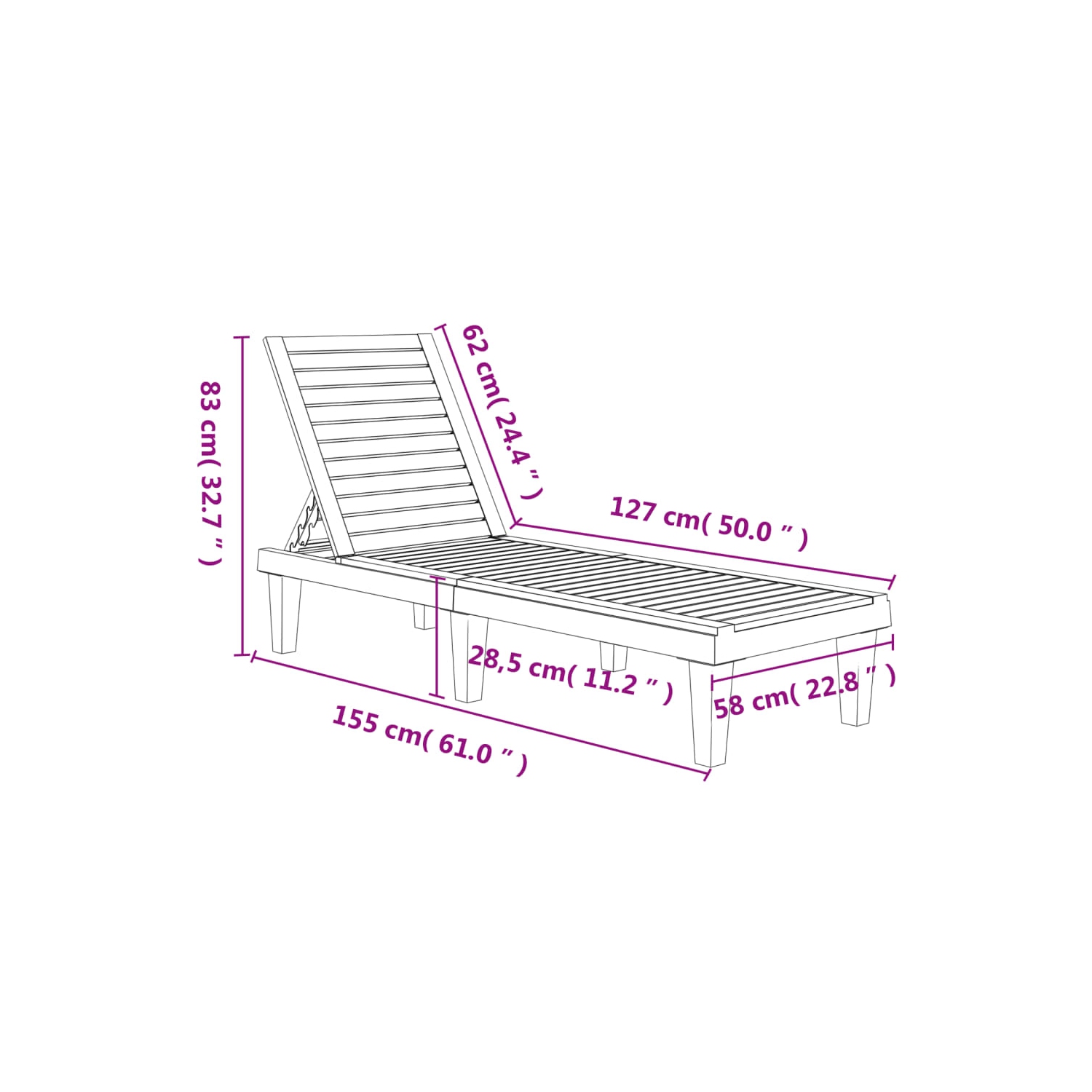 vidaXL Sun Lounger Light Brown 155x58x83 cm Polypropylene