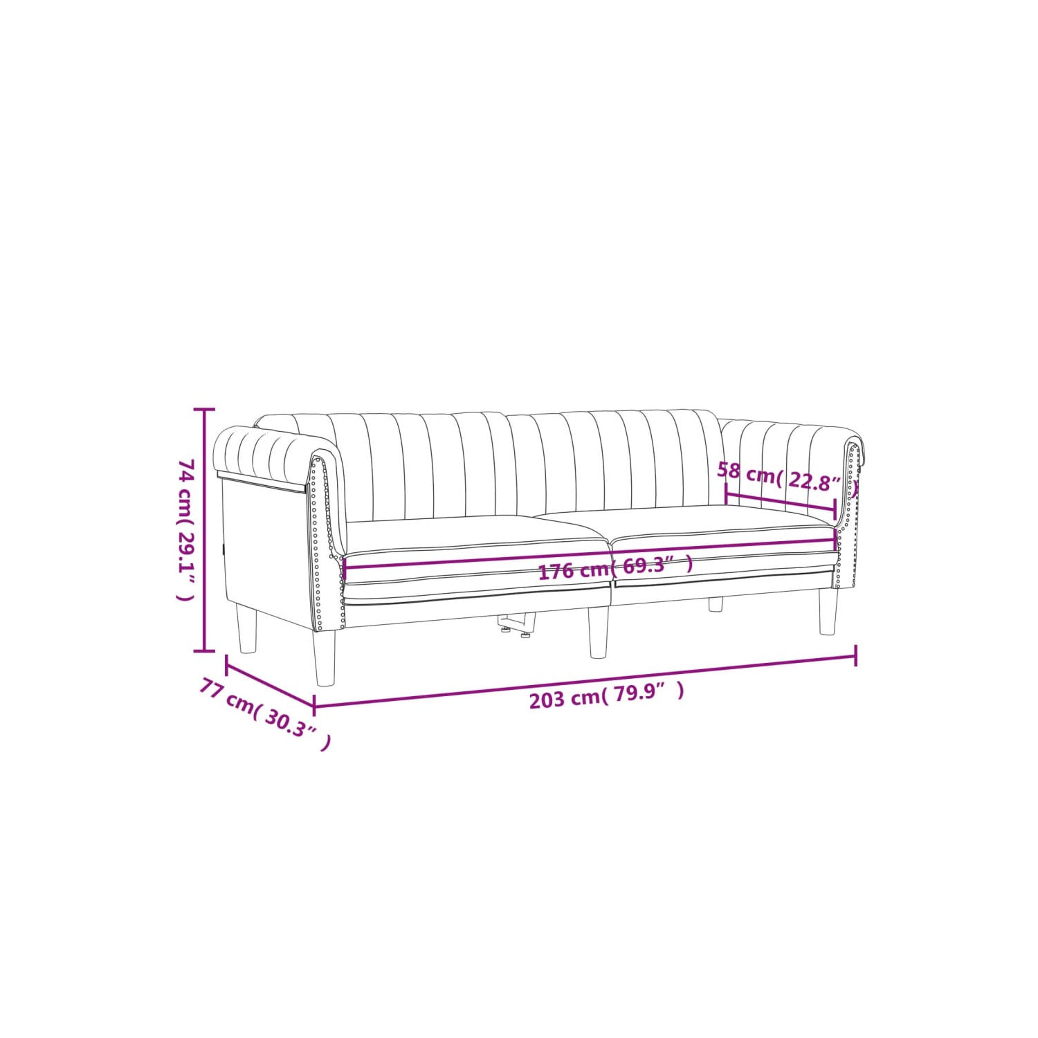 vidaXL 2 Piece Sofa Set Black Velvet