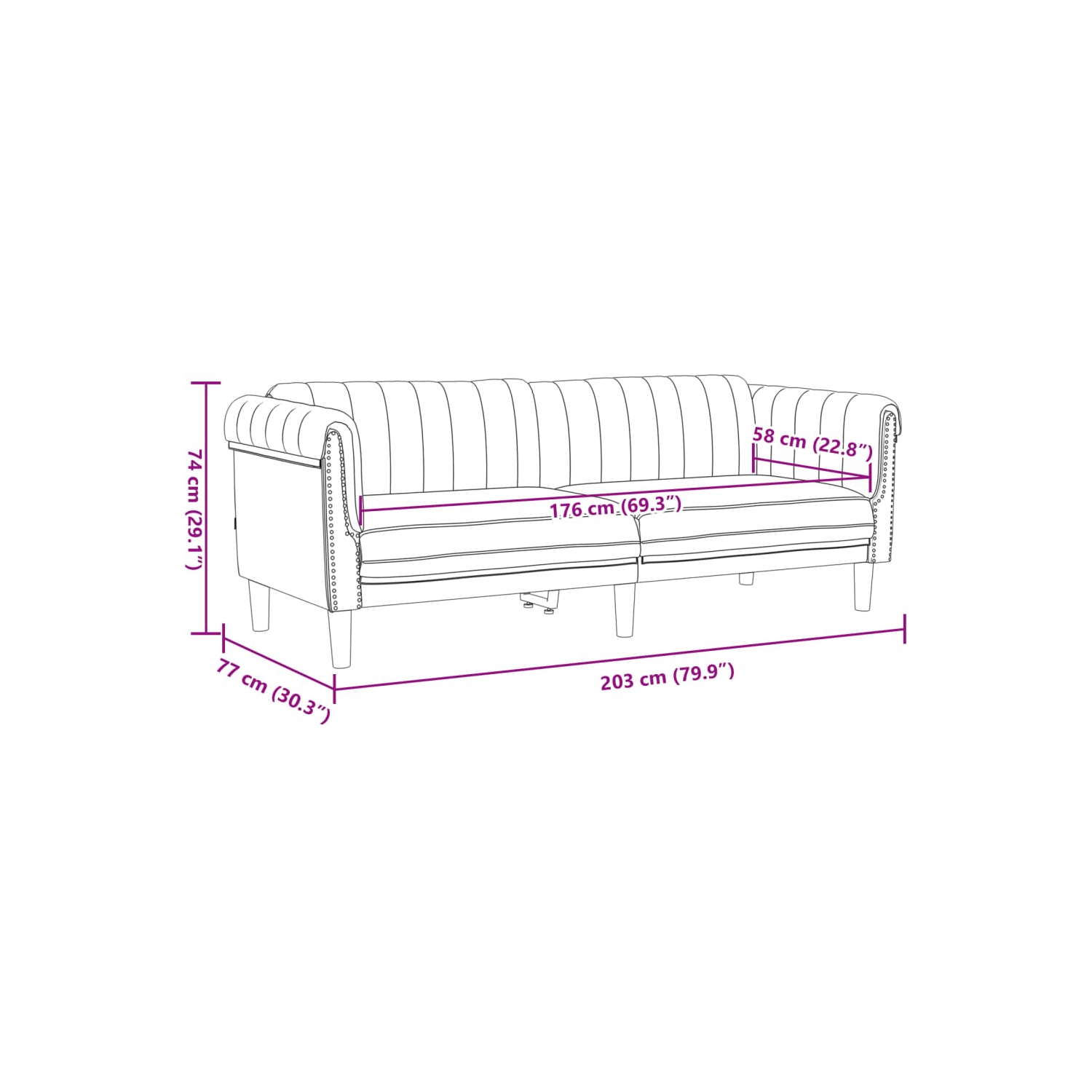 Ensemble de sofa 2 pièces en velours brun vidaXL