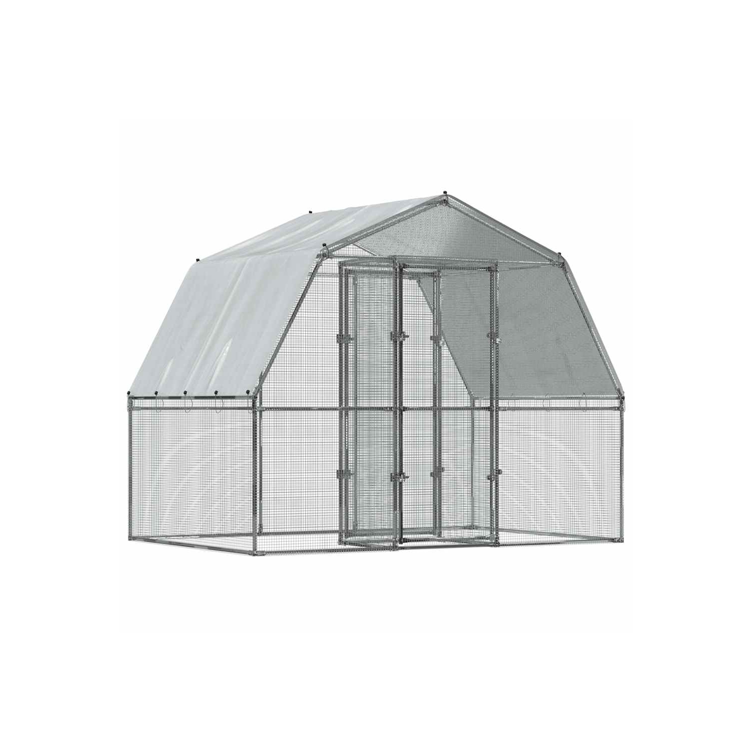 vidaXL Bird Cage with Door Silver Galvanised Steel